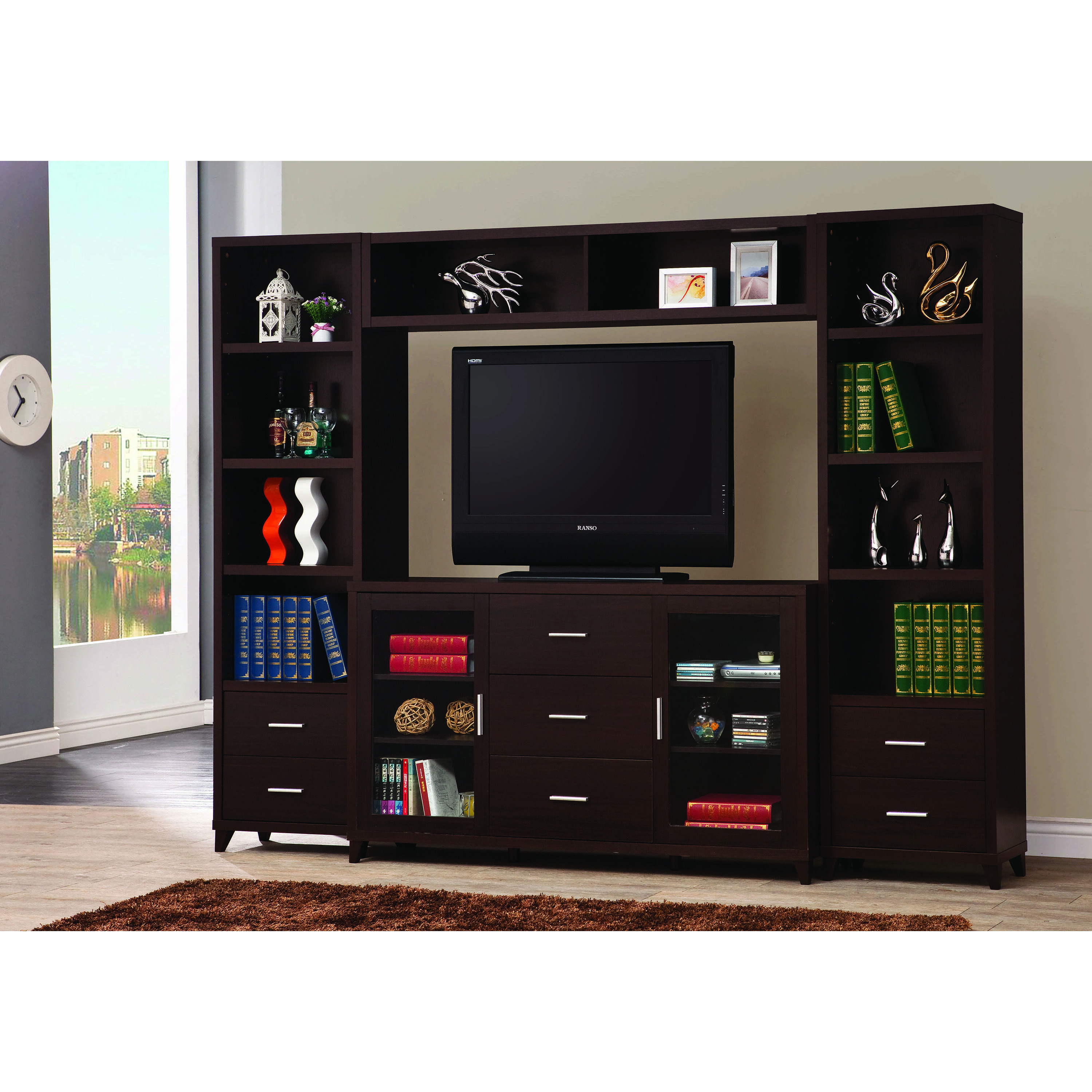 Contemporary Cappuccino Tv Console