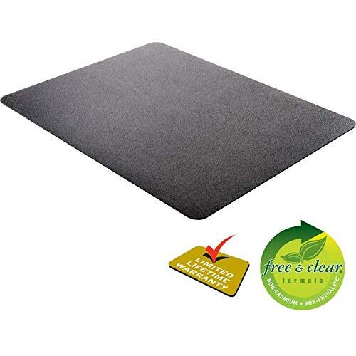Deflecto Black Economat For Hard Floors - Hard Floor  Office  Carpeted Floor  Breakroom - 60"" Length X 46"" Width - Rectangle - Vinyl - Black
