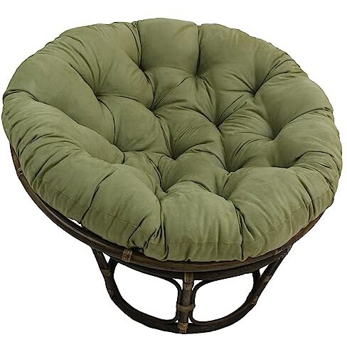 Rattan 42-Inch Papasan Chair With Micro Suede Cushion