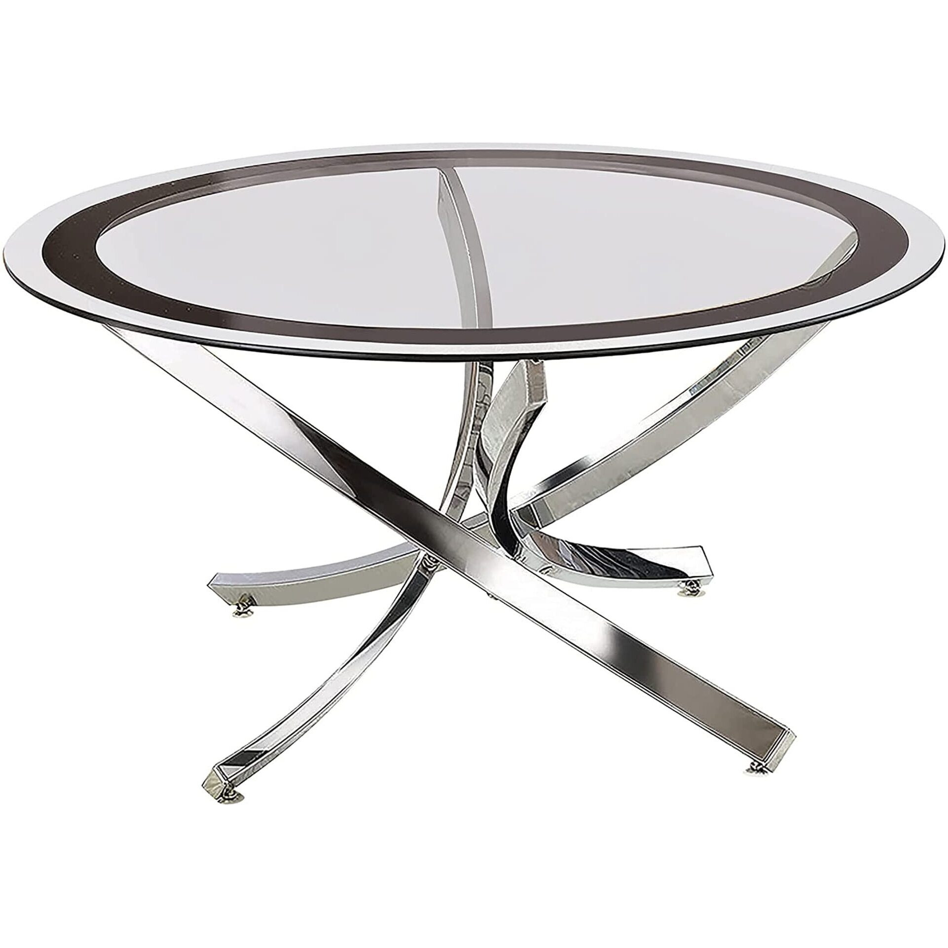 Glass Top Chrome Coffee Table