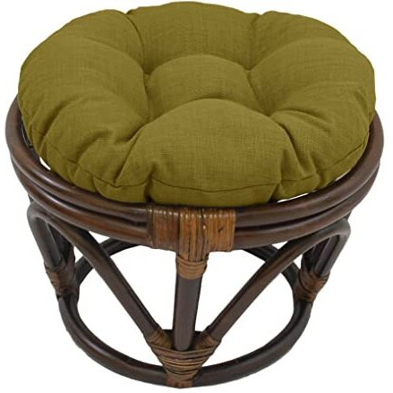 18-Inch Round Solid Spun Polyester Tufted Footstool Cushion 93301-18In-Reo-Sol-02