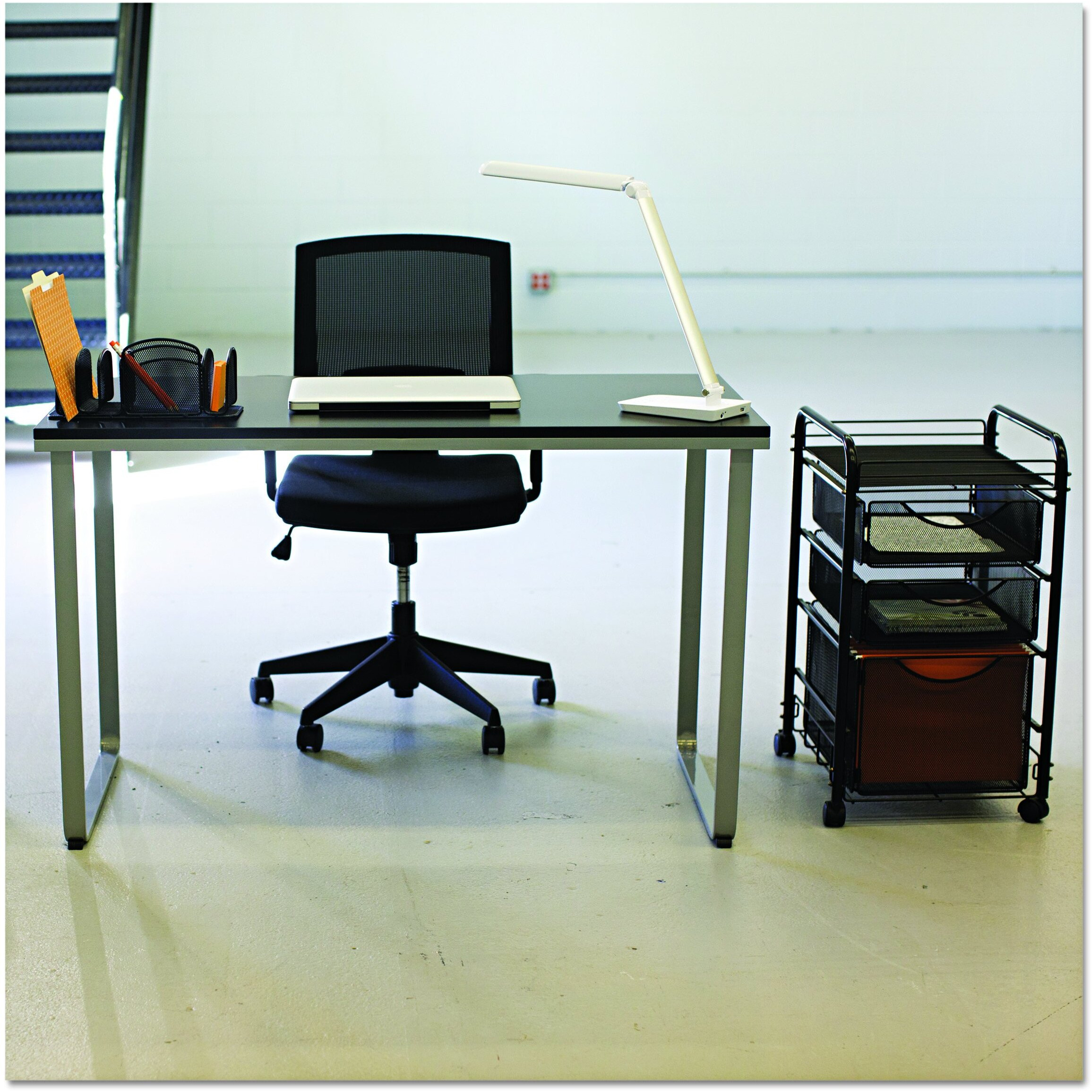Safco Products 1943Blsl Home Office Table Computer Desk  Black/Silver