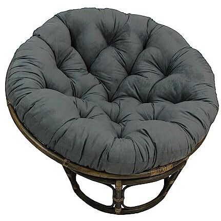 Rattan 42-Inch Papasan Chair With Micro Suede Cushion