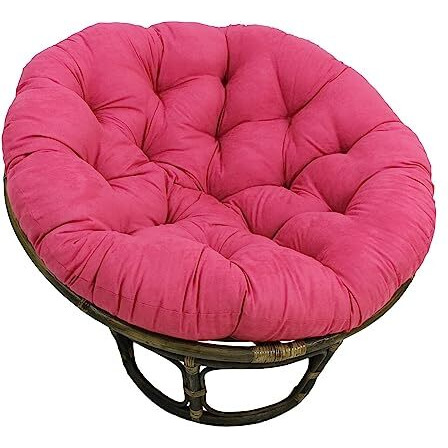 Rattan 42-Inch Papasan Chair With Micro Suede Cushion