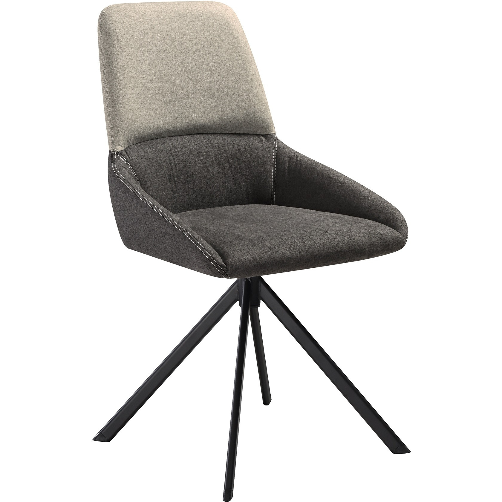 Alora Maverick 7 Piece Extendable Dining Set With Two-Tone Gray Fabric Chairs