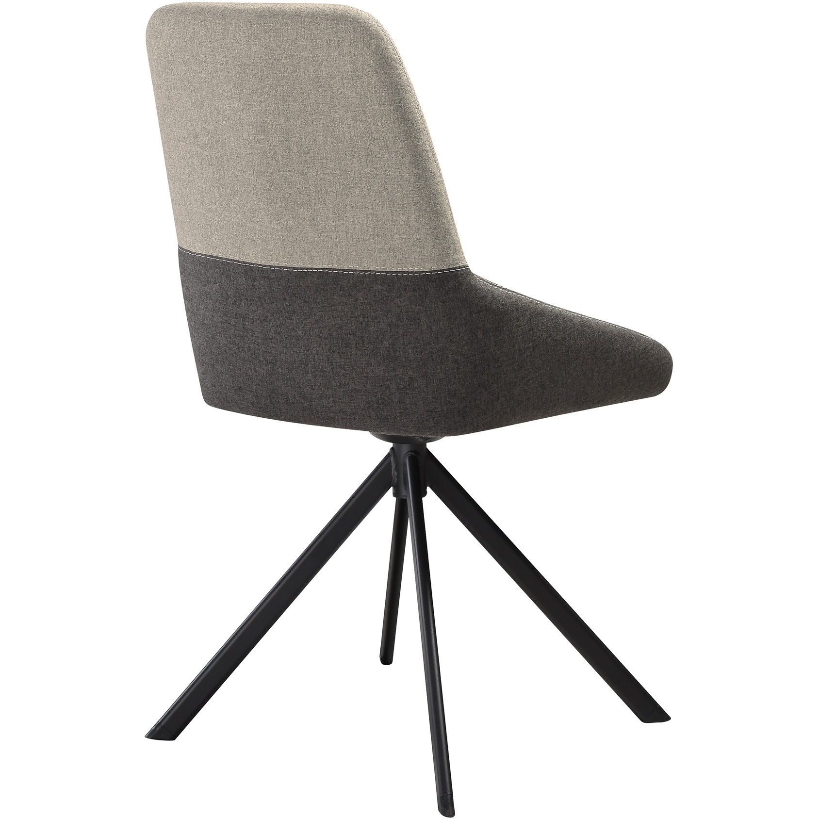 Alora Maverick 7 Piece Extendable Dining Set With Two-Tone Gray Fabric Chairs
