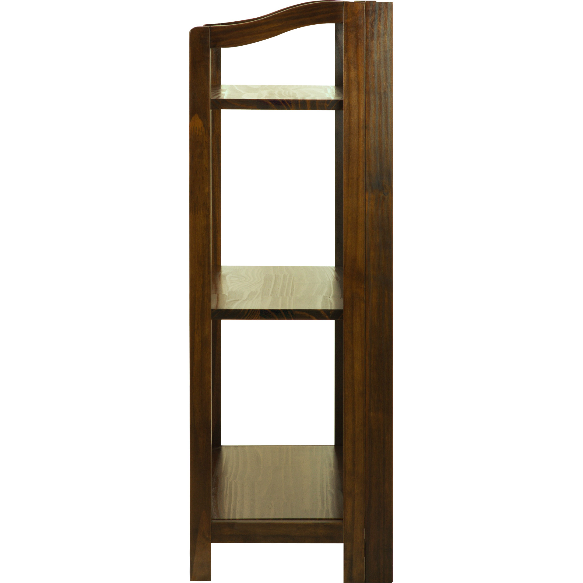 Stratford 3-Shelf Folding Bookcase-Warm Brown