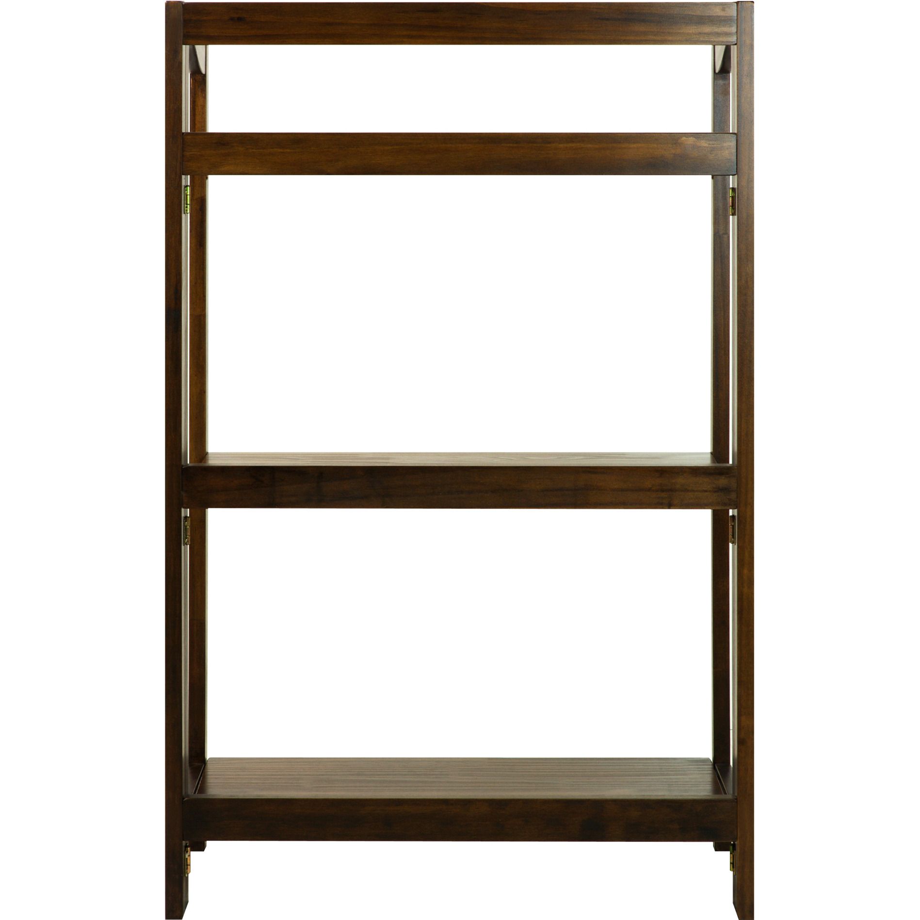 Stratford 3-Shelf Folding Bookcase-Warm Brown