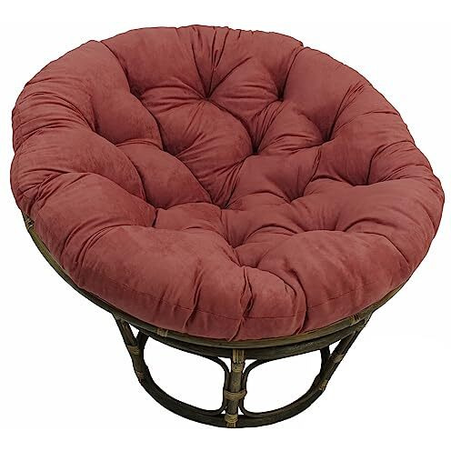 Rattan 42-Inch Papasan Chair With Micro Suede Cushion