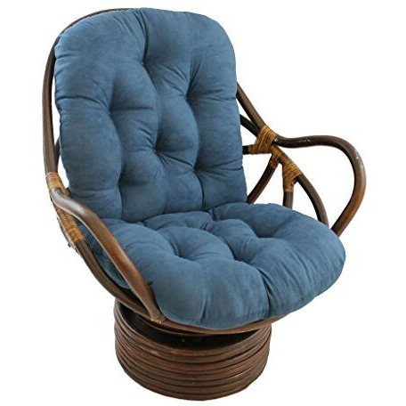 Rattan Swivel Rocker With Micro Suede Cushion