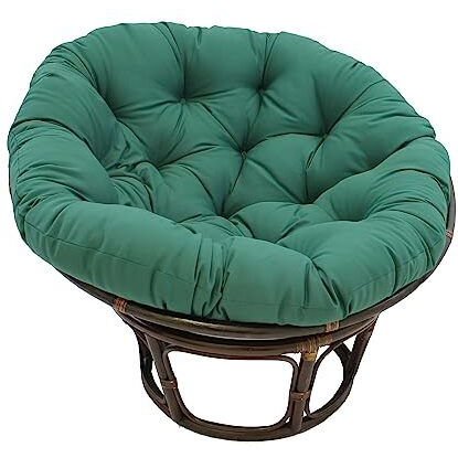 42-Inch Rattan Papasan Chair With Solid Twill Cushion