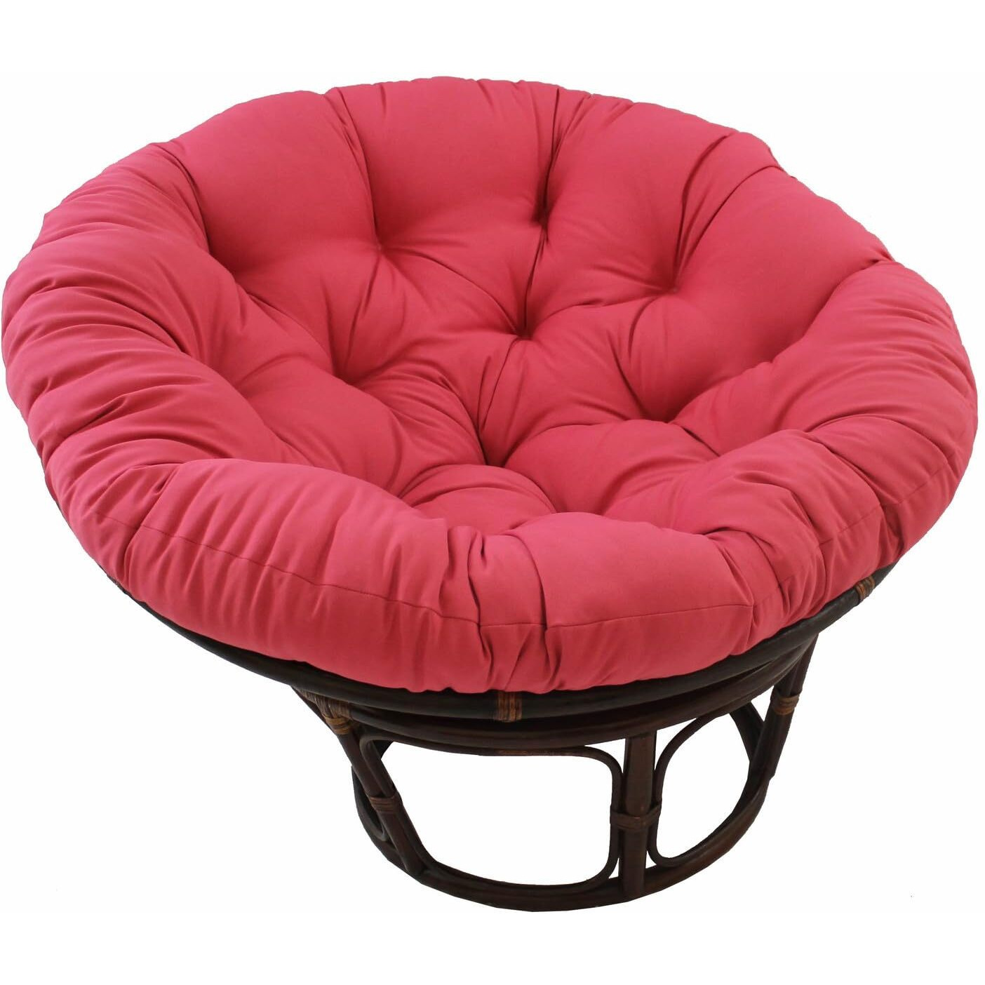 42-Inch Rattan Papasan Chair With Solid Twill Cushion