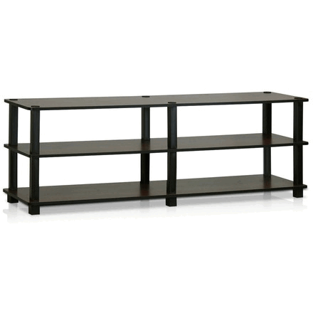 Furinno Tst No Tools 3-Tier Wide Shoe Storage Rack- Dark Brown & Black - 154 X 472 X 116 In