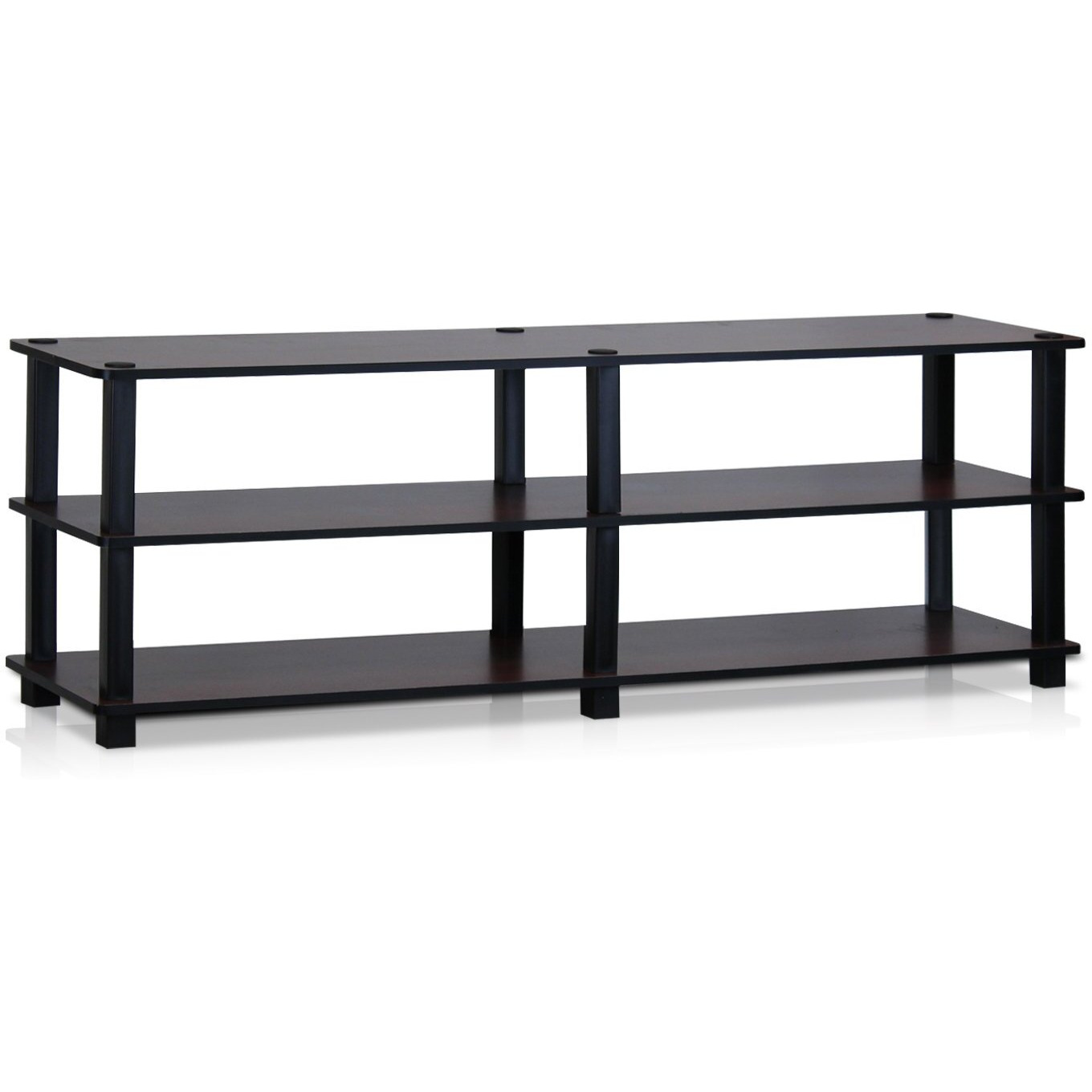 Furinno Tst No Tools 3-Tier Wide Shoe Storage Rack- Dark Cherry & Black - 154 X 472 X 116 In