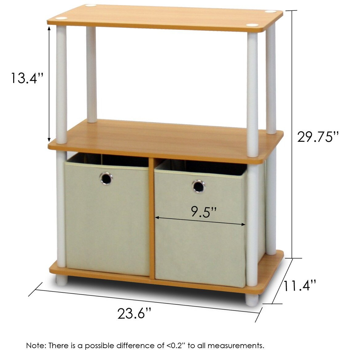 Go Green 3-Tier 2-Bins Multipurpose Storage Shelf  Set Of Two