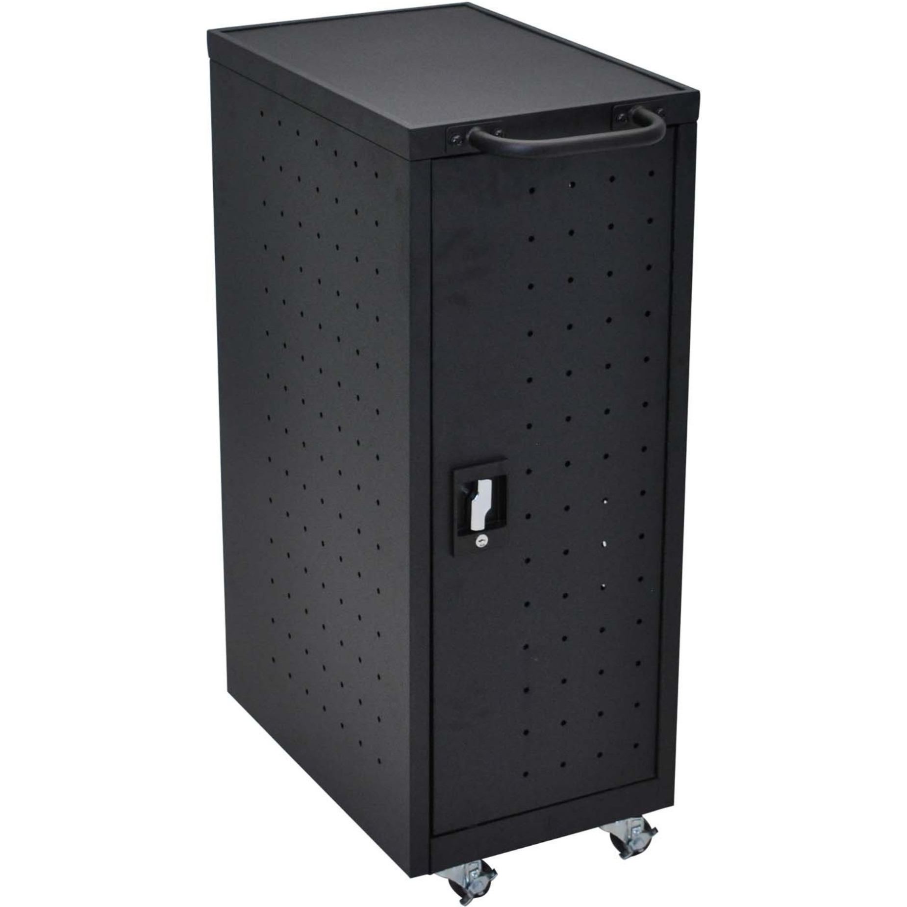 Luxor Black 12 Chromebook Charging Cart Includes Electrical Outlets