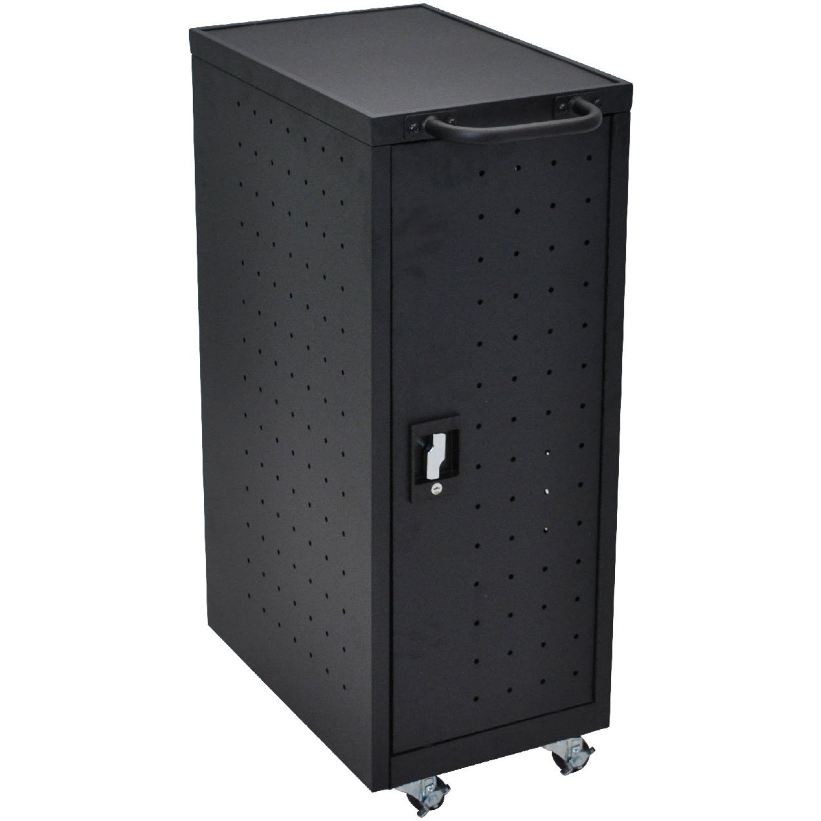 Luxor Black 12 Chromebook Charging Cart Includes Electrical Outlets