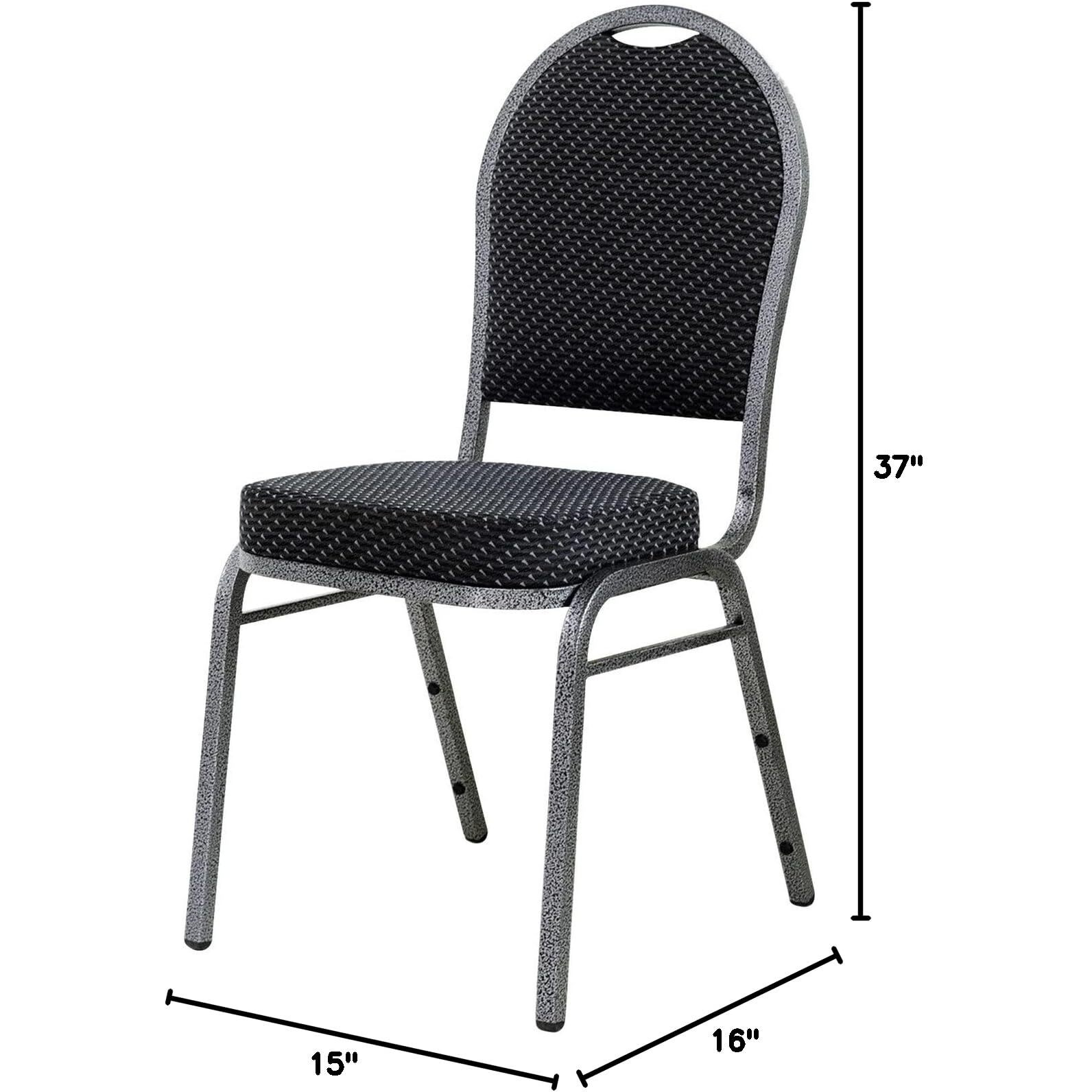Lorell Upholstered Textured Fabric Stacking Chairs - Gray Fabric Seat - Gray Fabric Back - Steel Frame - Four-Legged Base - 4 / Carton