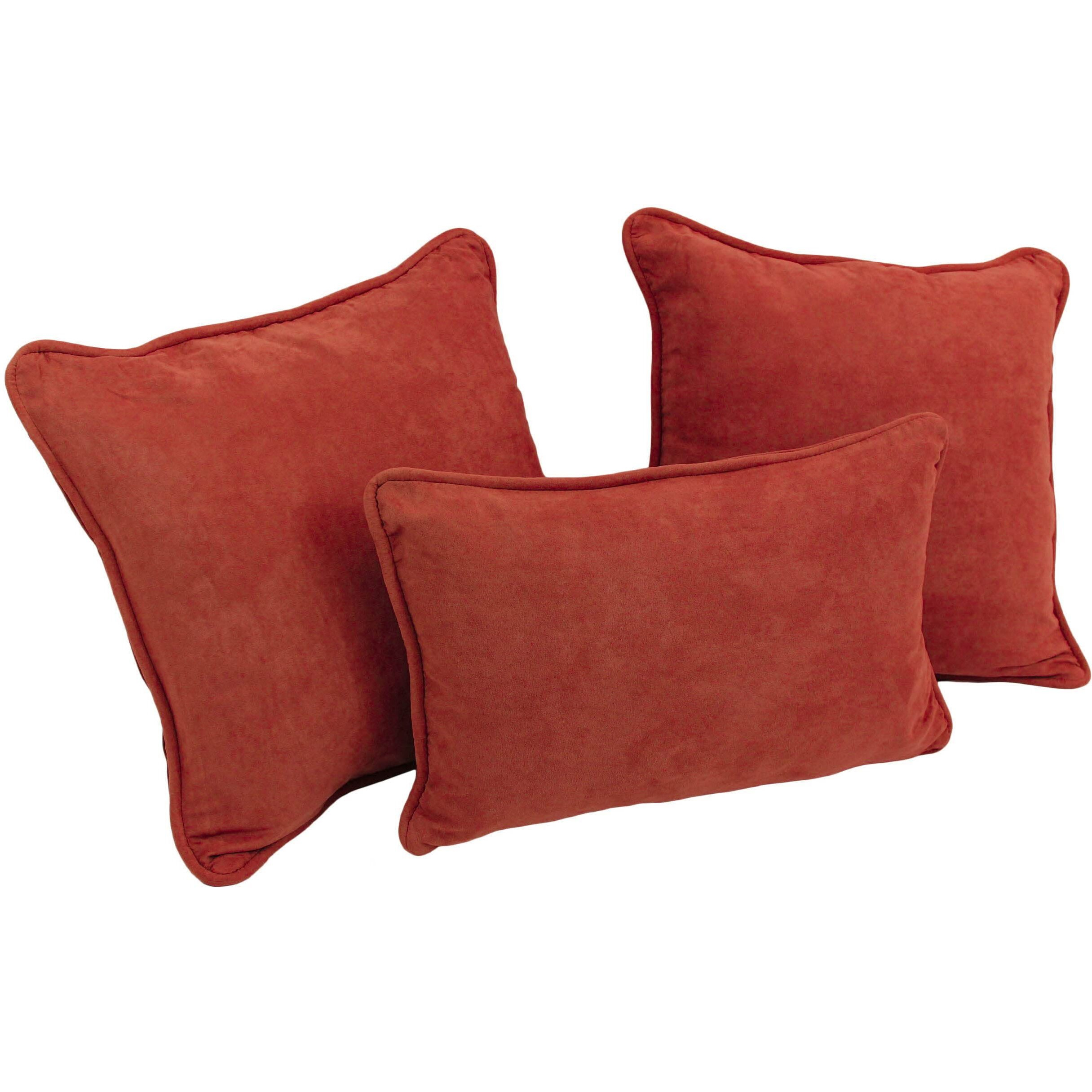 Double-Corded Solid Microsuede Throw Pillows With Inserts (Set Of 3) 9817-Cd-S3-Ms-Cr