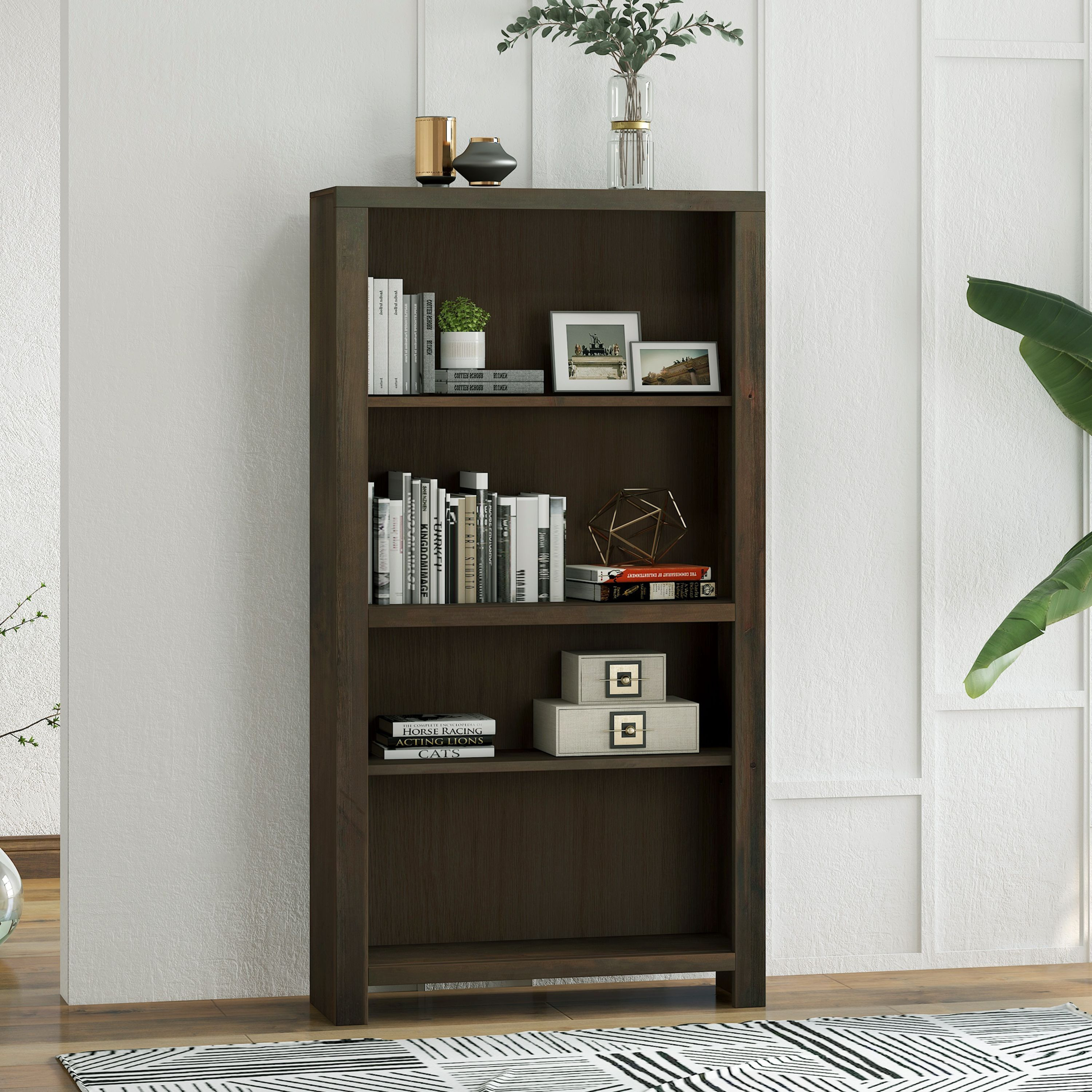 Bridgevine Home Fully Assembled 60 Brown Bookshelf(D0102H5T4Nj)
