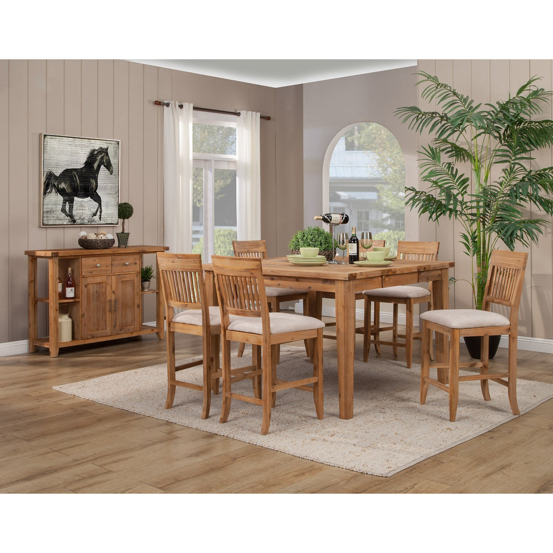 Aspen Set Of 2 Pub Chairs  Antique Natural