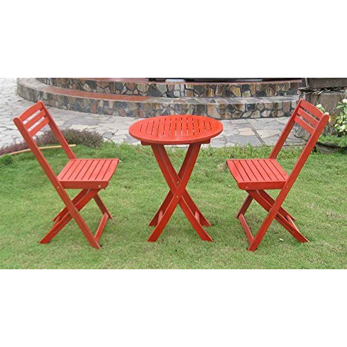 Set Of 3 Acacia Folding Bistro Set
