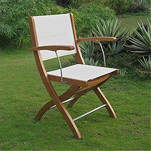 Royal Tahiti Ivory Textilene Folding Armchair