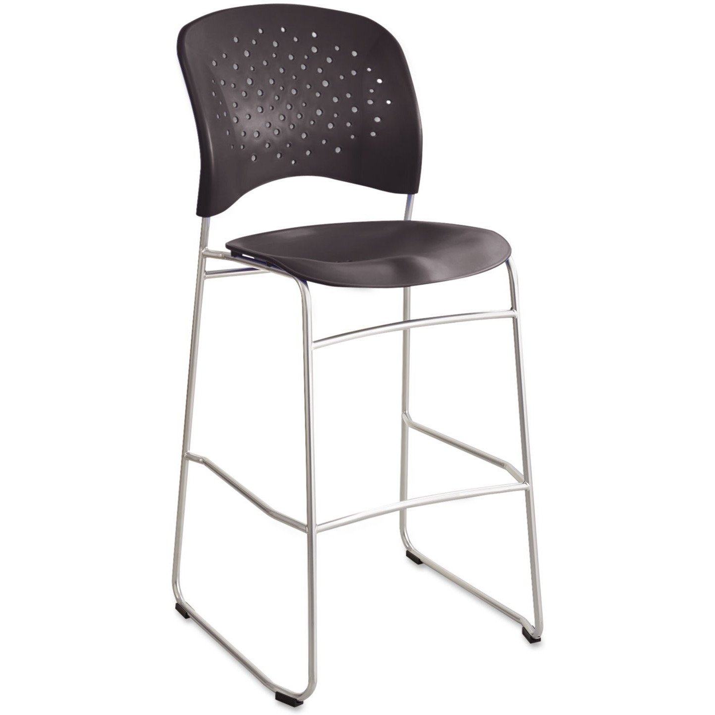 Rve Series Bistro Chair  Molded Plastic Back/Seat  Steel Frame  Latte