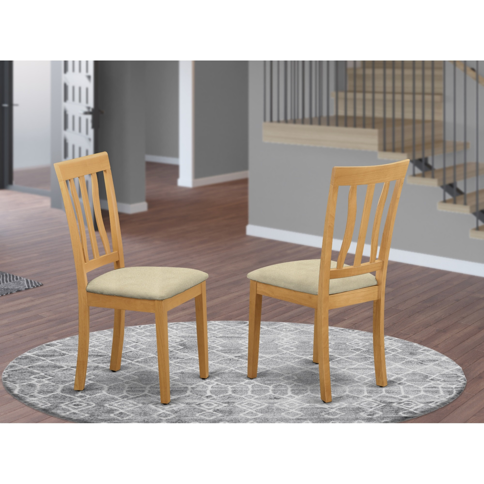 Anc-Oak-C Antique Dining Chair Cushion Seat With Oak Finish