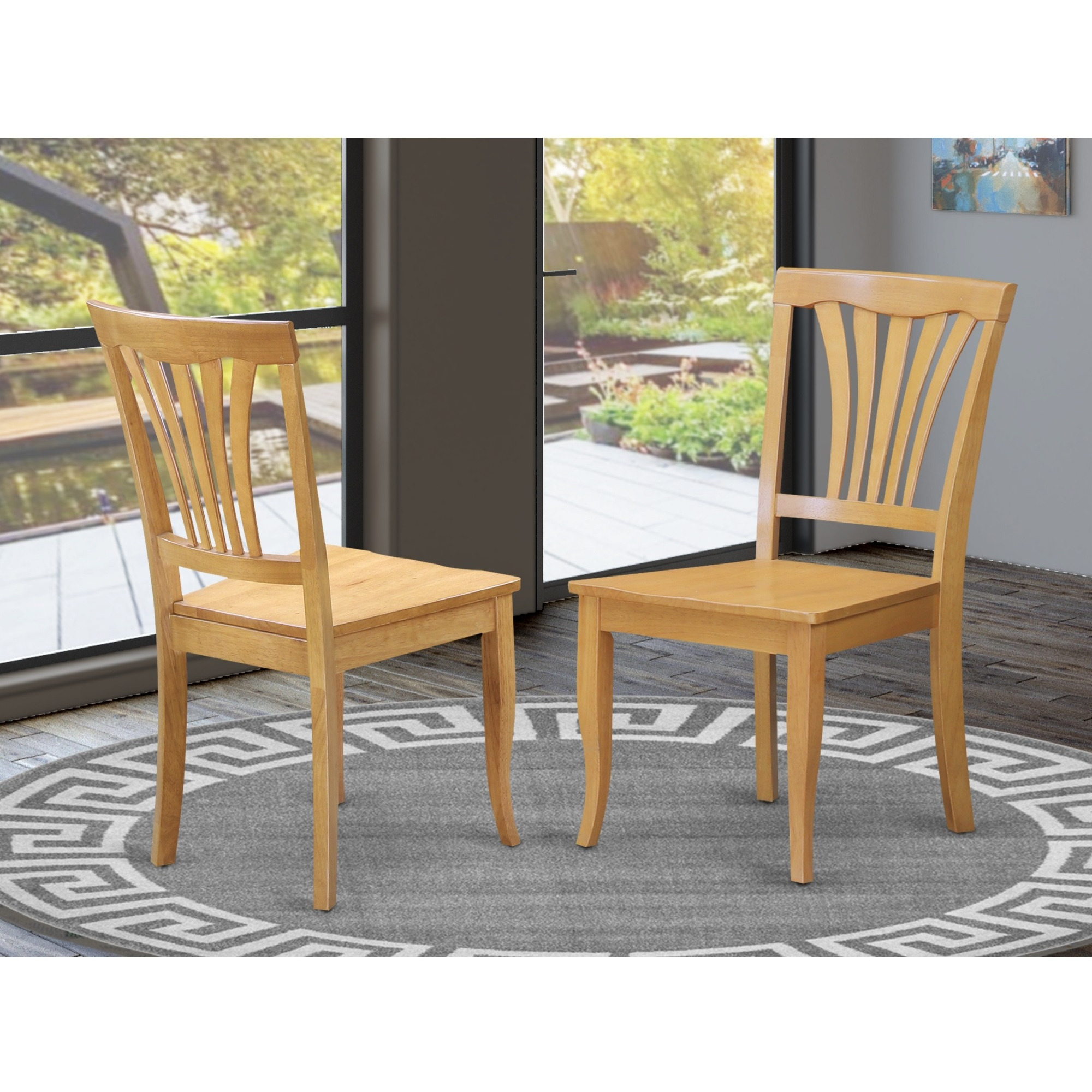 Avon  Dining  Room  Chair  Wood  Seat  -  Oak  Finish   Set  Of  2