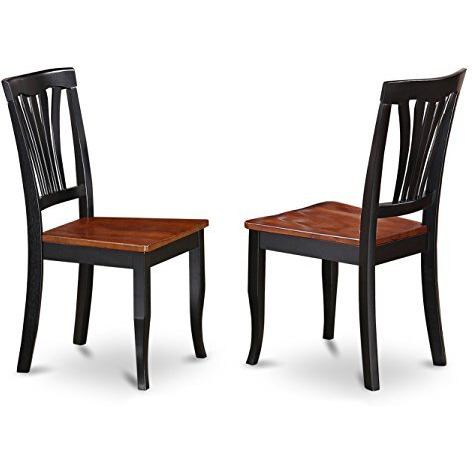 Avon  Chair  For  Dining  Room  Wood  Seat-Black  And  Cherry  Finish   Set  Of  2