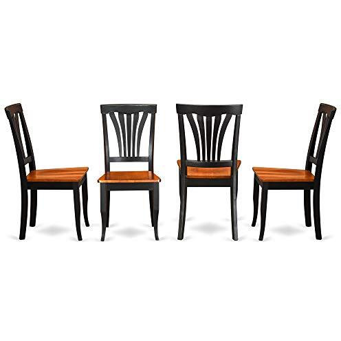 Avon  Chair  For  Dining  Room  Wood  Seat-Black  And  Cherry  Finish   Set  Of  2