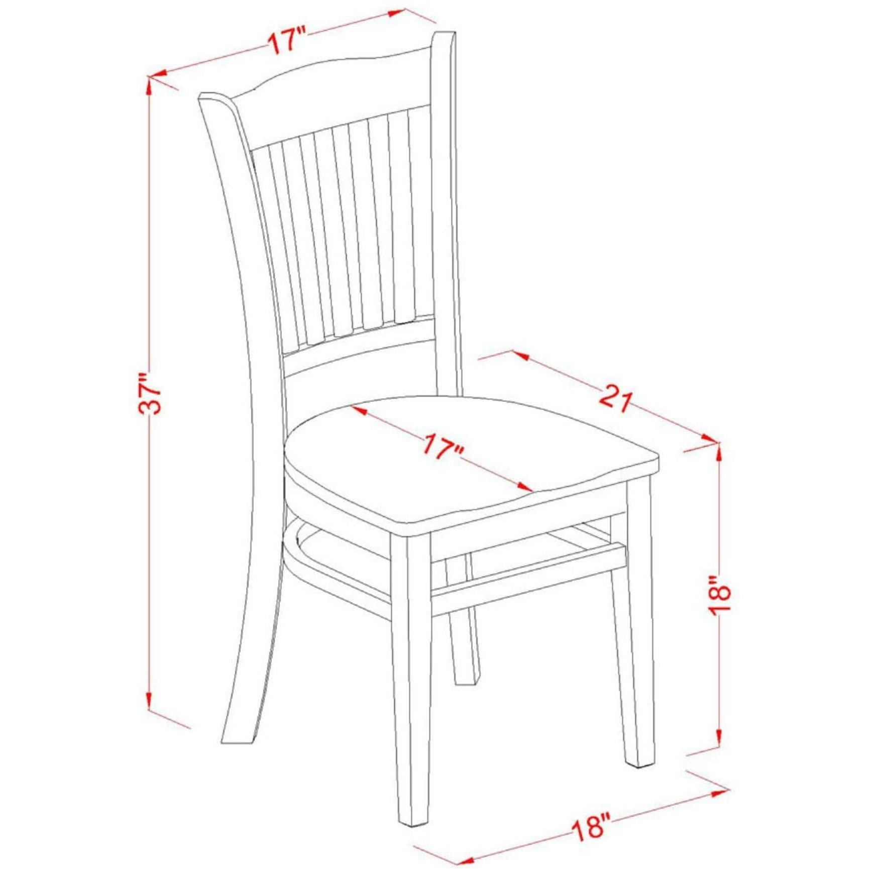 Groton  Dining  Chair  With  Wood  Seat  In  Black  Finish   Set  Of  2