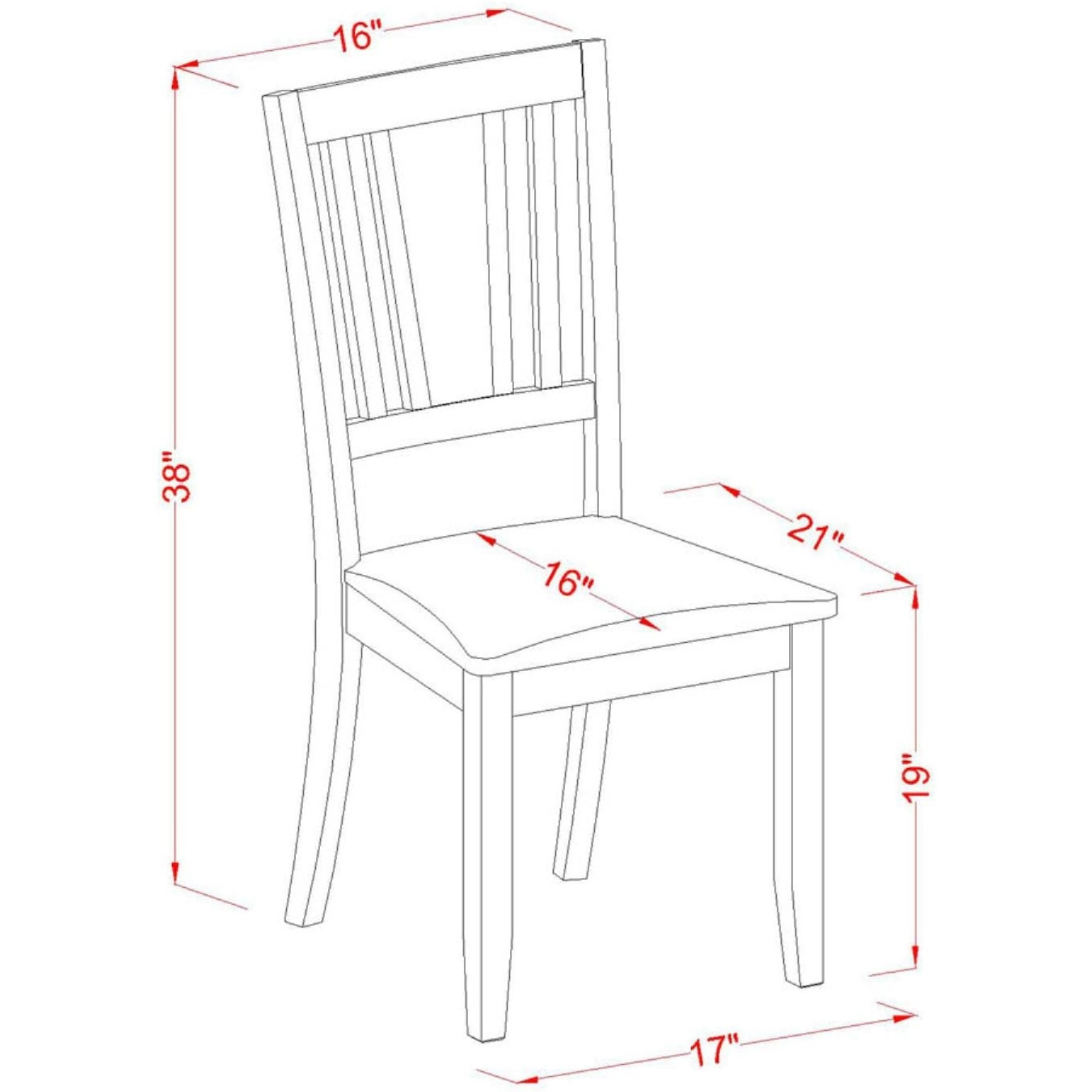 Dudley  Dining  Chair  With  Faux  Leather  Upholstered  Seat  In  Mahogany  Finish   Set  Of  2