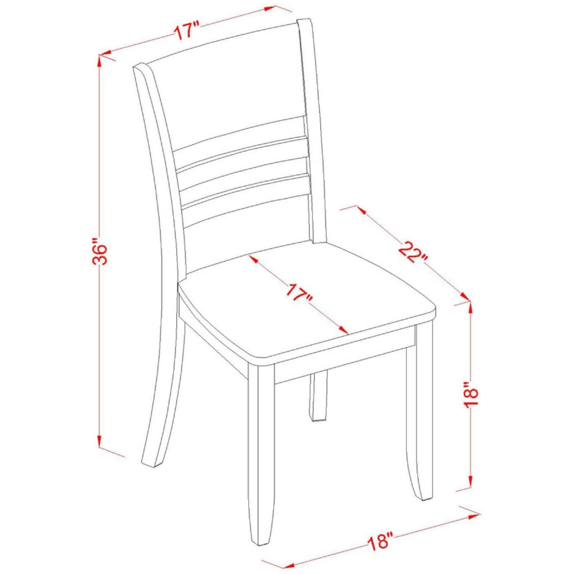 Set Of 2 Chairs Lyc-Esp-W Lynfield Dining Chair With Wood Seat In Espresso Finish
