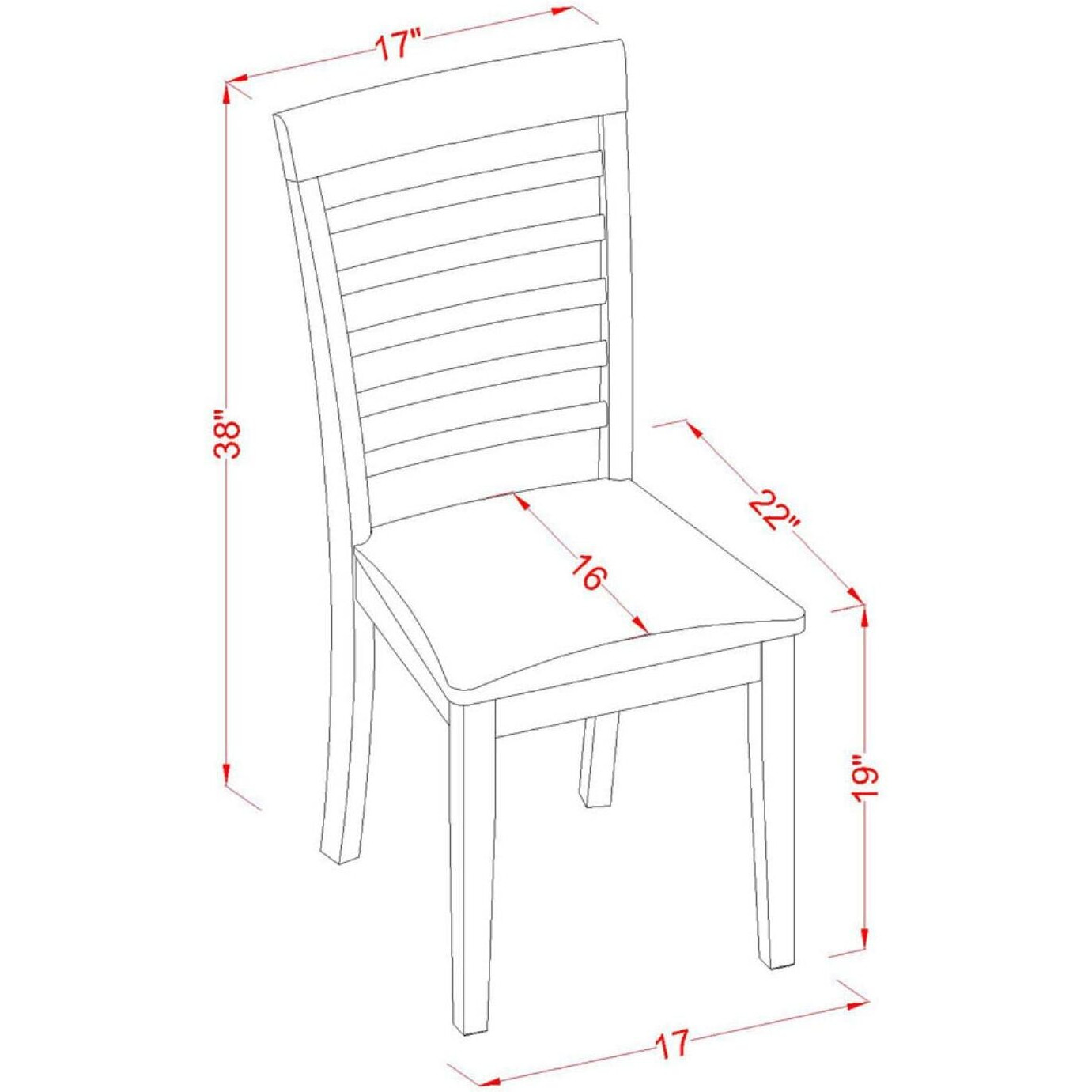 Mlc-Sbr-C Milan Dining Chair With Cushion Seat - Saddle Brown Finish