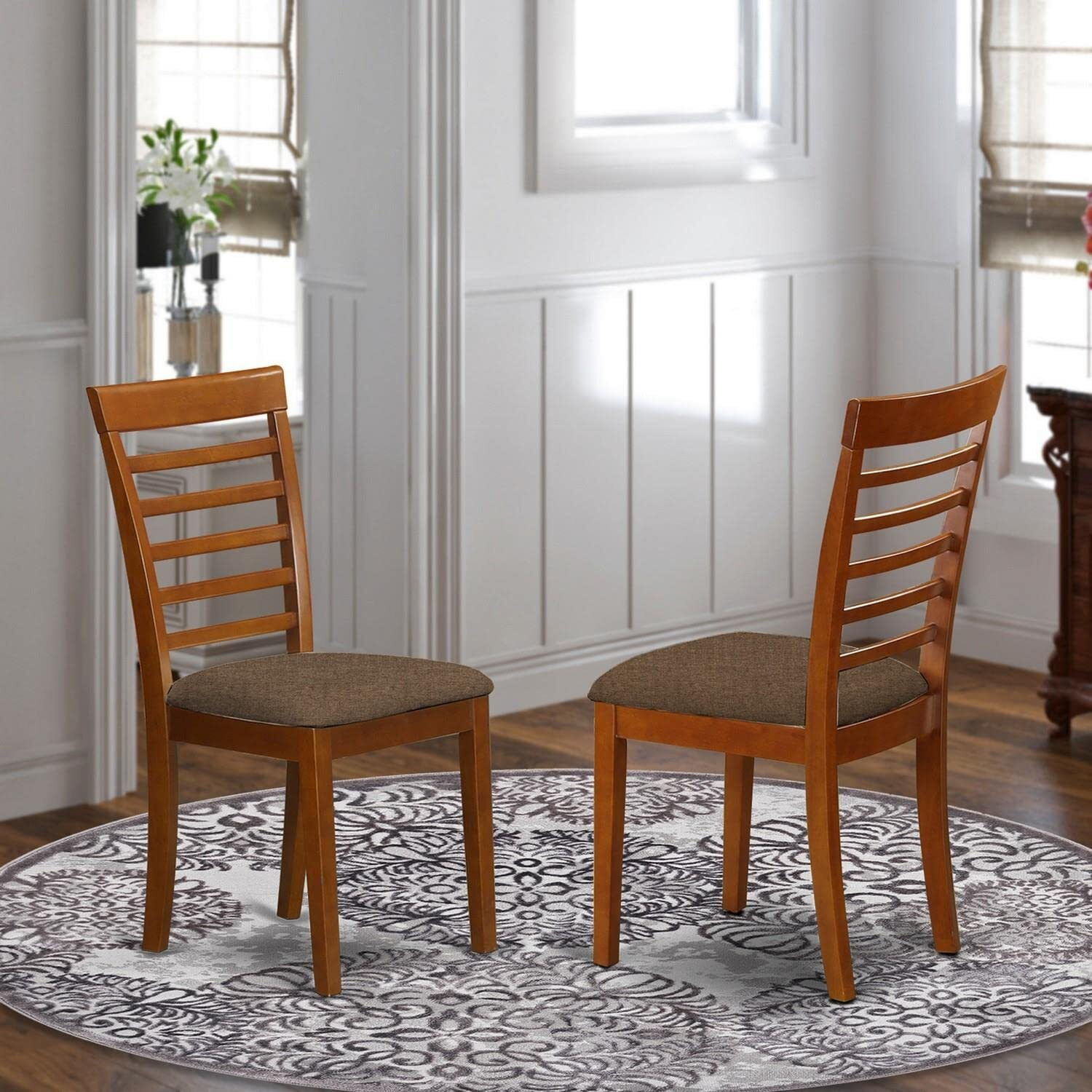 Mlc-Sbr-C Milan Dining Chair With Cushion Seat - Saddle Brown Finish