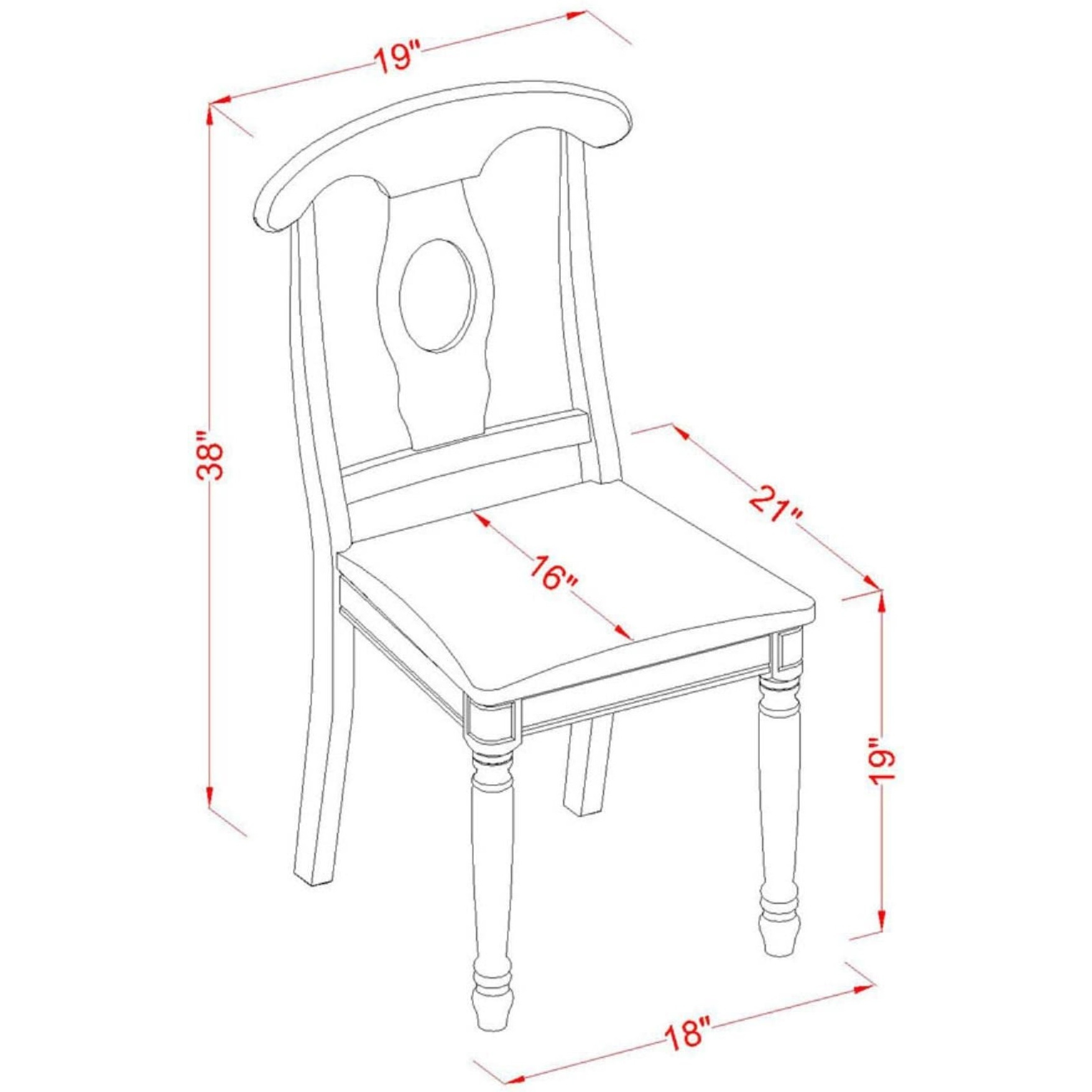 Nac-Sbr-C Napoleon Styled Kitchen Chair With Fabric Seat
