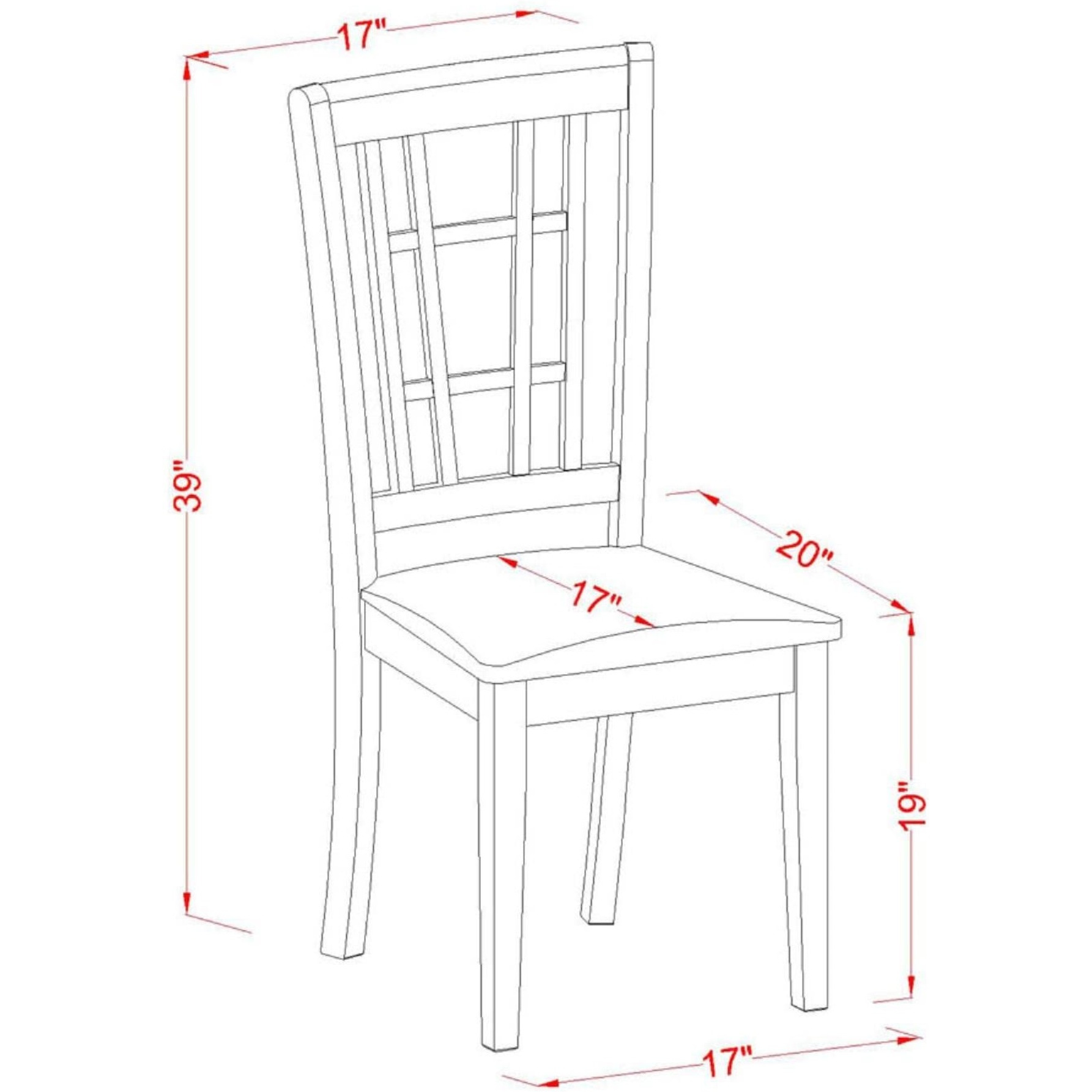 Nic-Blk-C Nicoli Kitchen Chair With Linen Fabric Seat