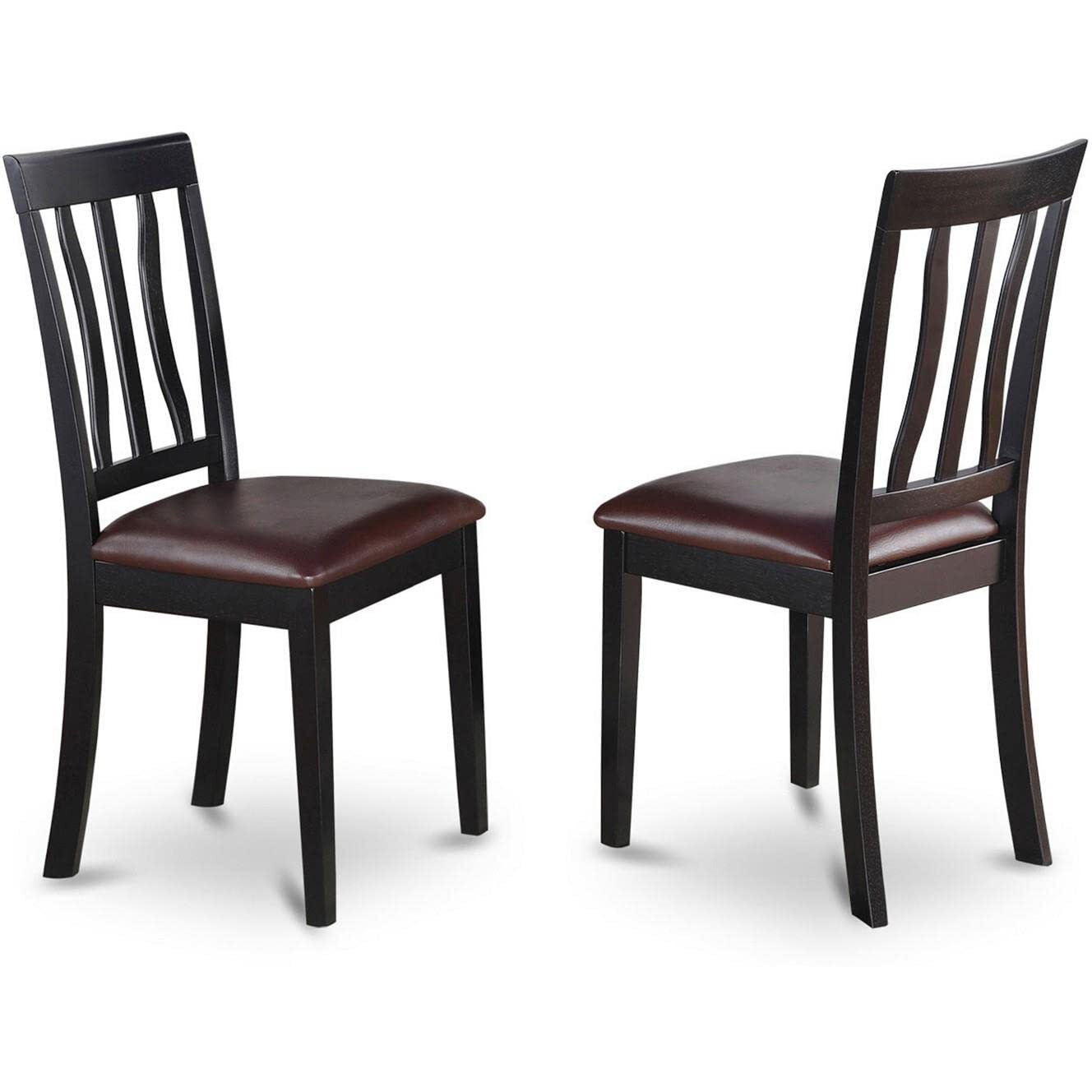 East West Furniture Antique 5 Piece Dining Set For 4 Includes A Round Kitchen Table With Pedestal And 4 Faux Leather Upholstered Dinette Chairs  36X36 Inch  Anti5-Blk-Lc