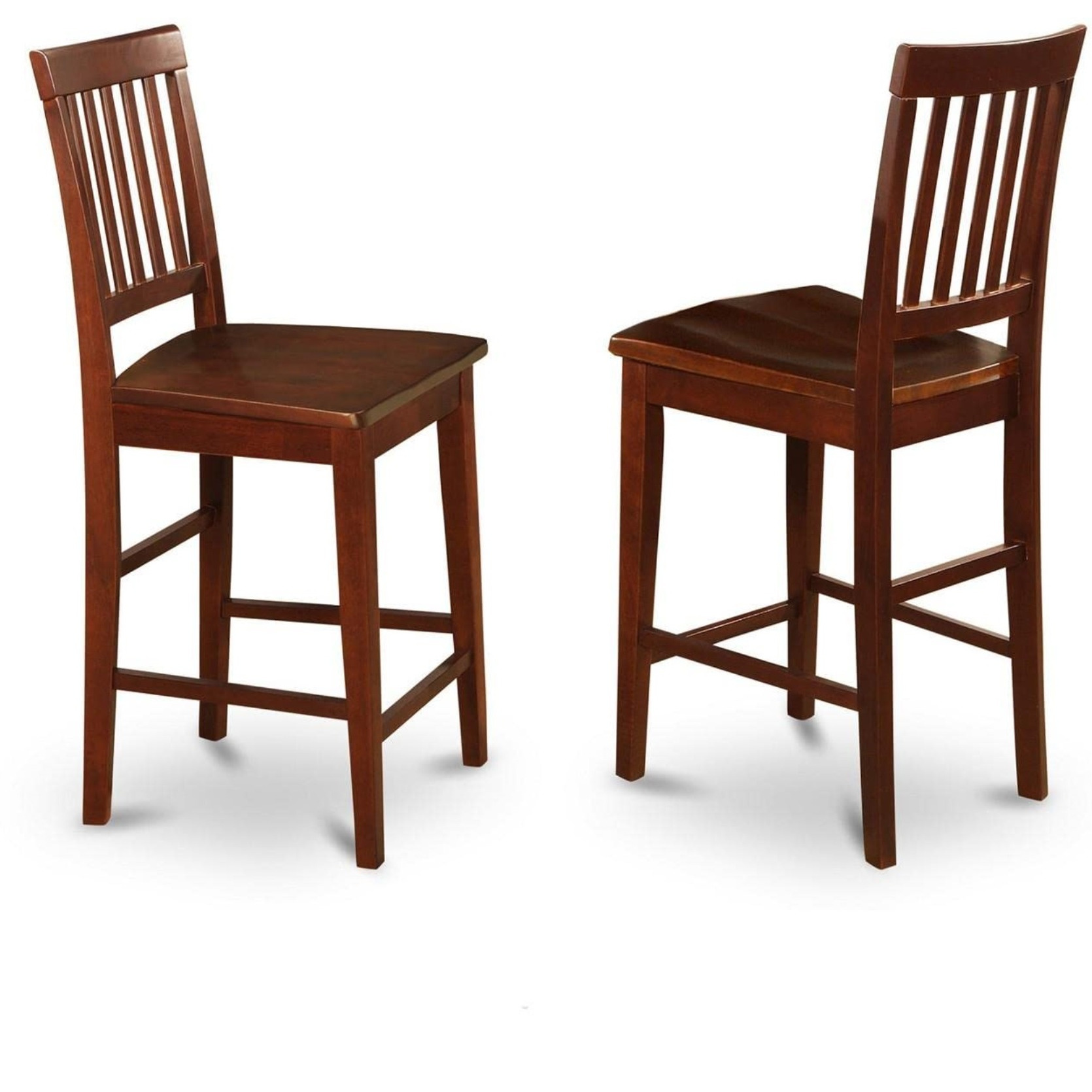 Buvn3-Mah-W 3 Pc Pub Table Set-Table And 2 Wood Counter Chairs