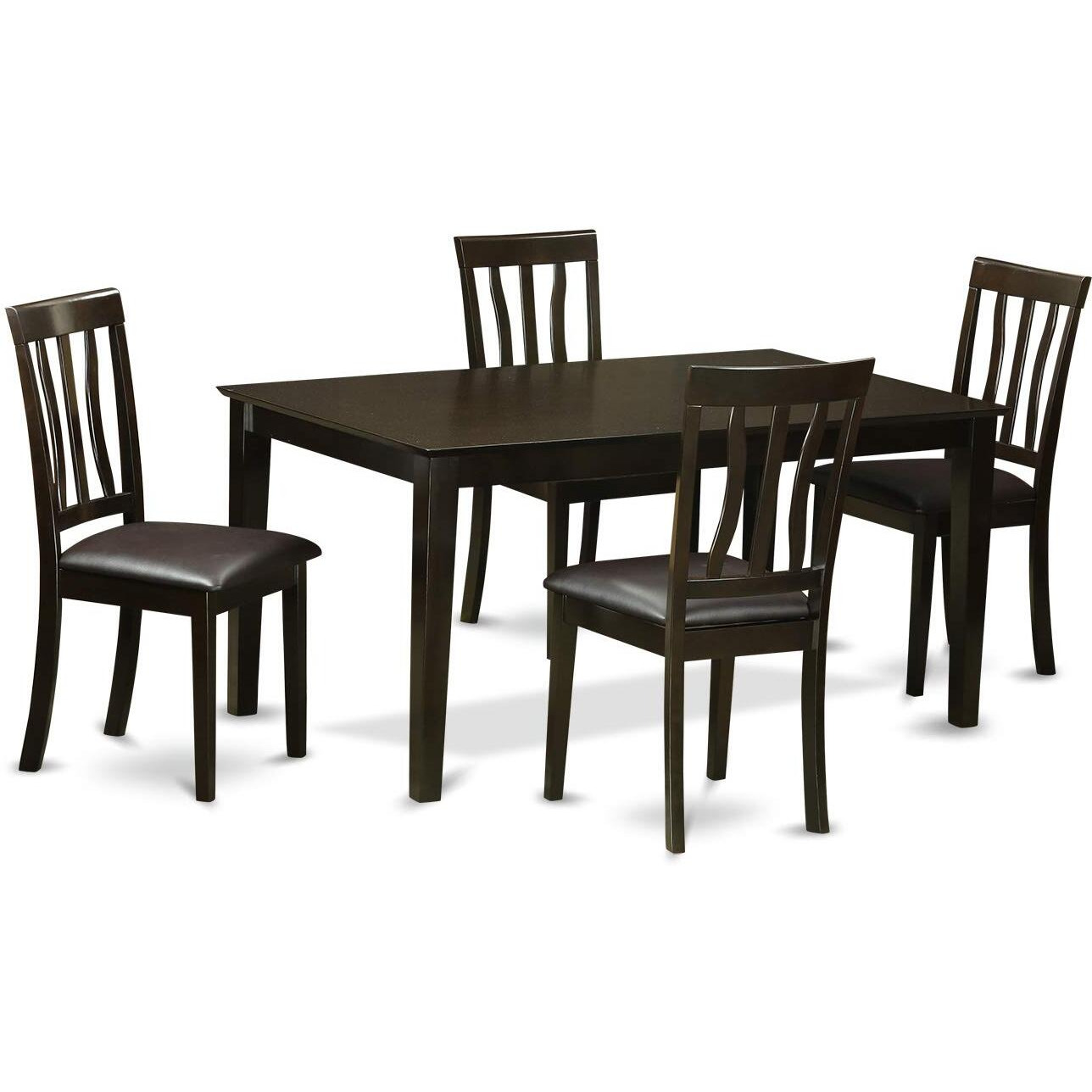 East West Furniture Caan5-Cap-Lc Capri 5 Piece Kitchen Set For 4 Includes A Rectangle Table And 4 Faux Leather Dining Room Chairs  36X60 Inch