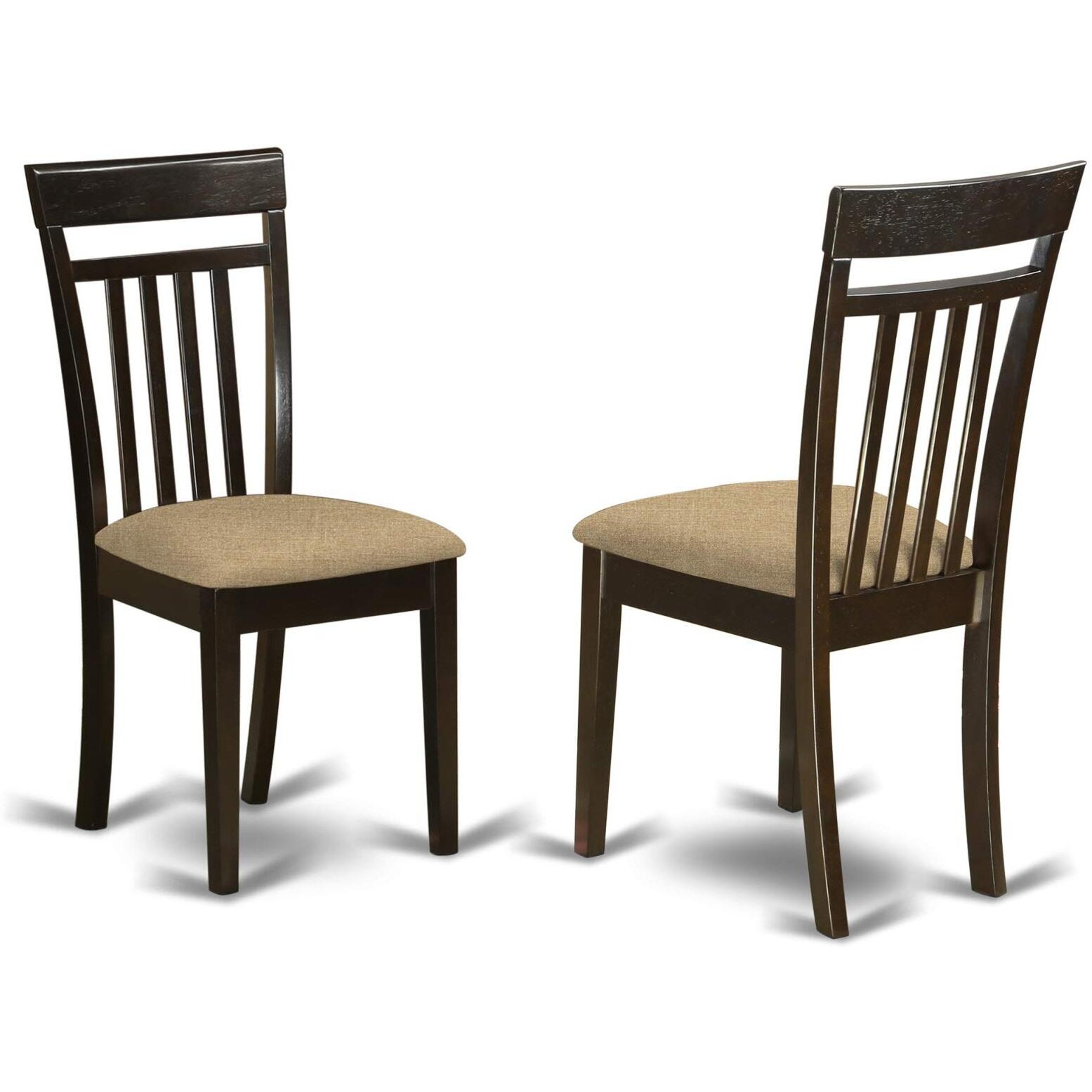 East West Furniture Cap5S-Cap-C 5 Piece Kitchen Set For 4 Includes A Rectangle Table And 4 Linen Fabric Dining Room Chairs  36X60 Inch  Cappuccino