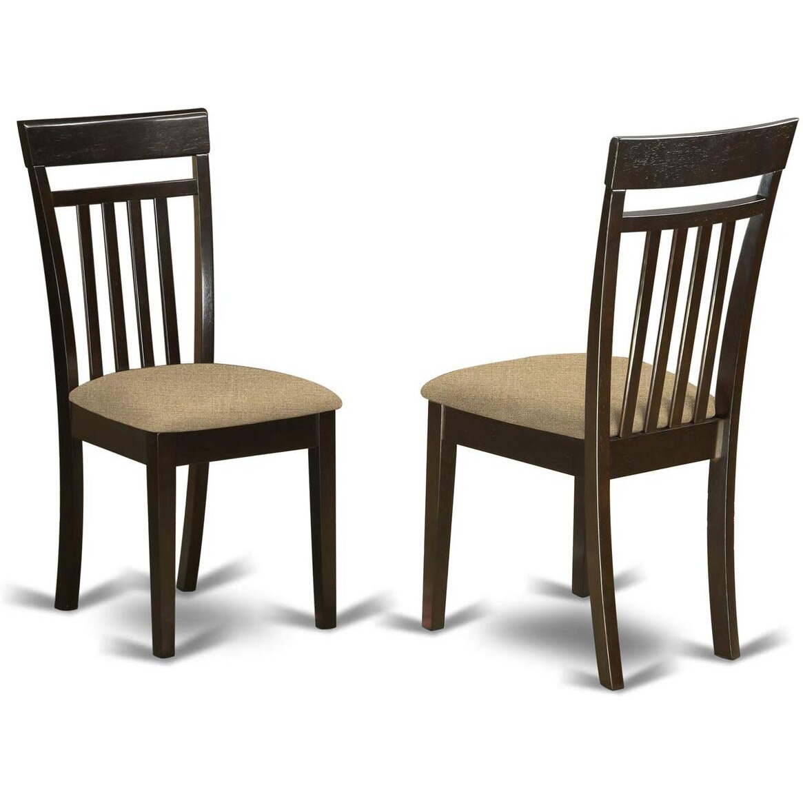 East West Furniture Capri 7 Piece Set Consist Of A Rectangle Dinner Table And 6 Linen Fabric Kitchen Dining Chairs  36X60 Inch  Cappuccino
