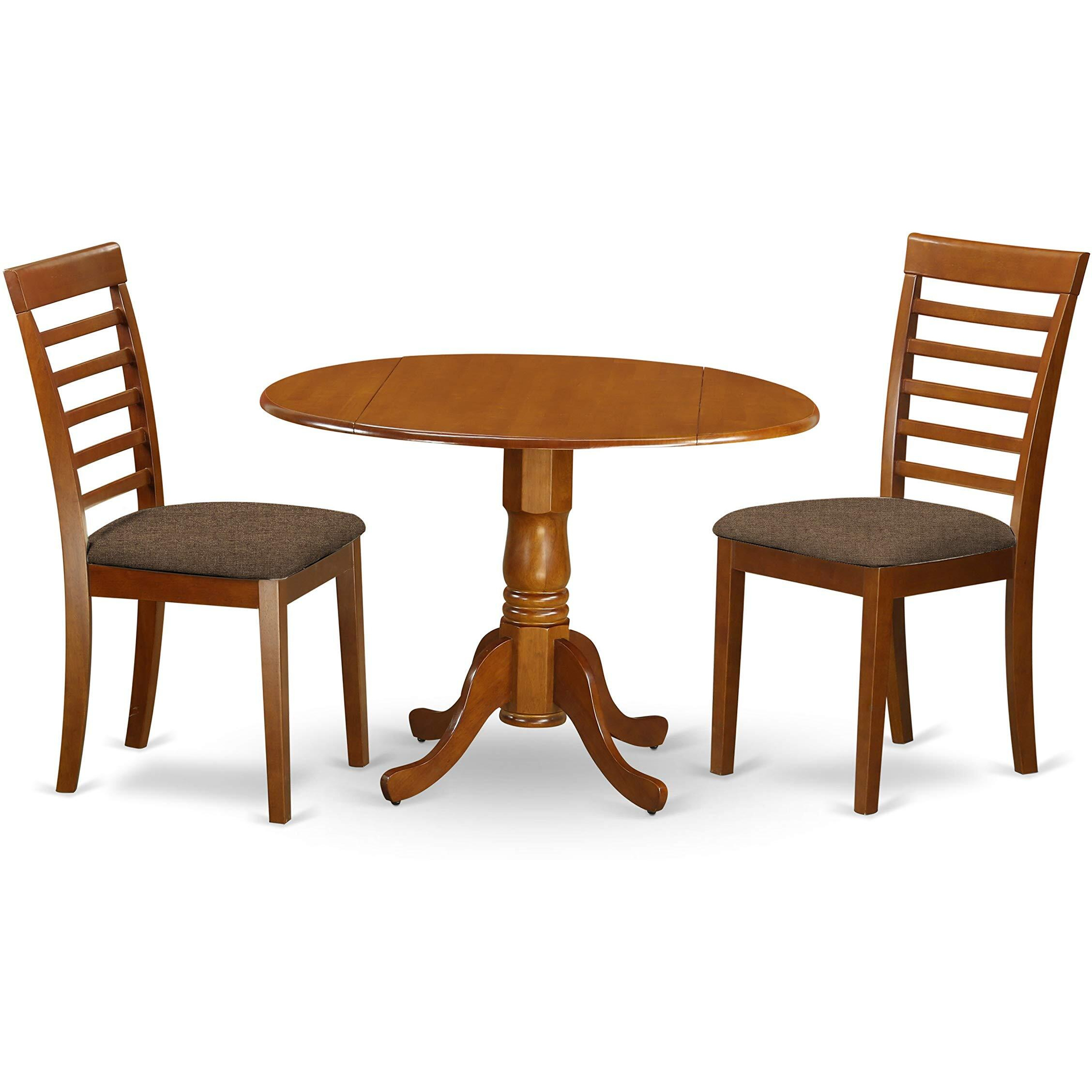 Dlml3-Sbr-C 3 Pc Kitchen Table Set-Small Kitchen Table And 2 Dining Chairs