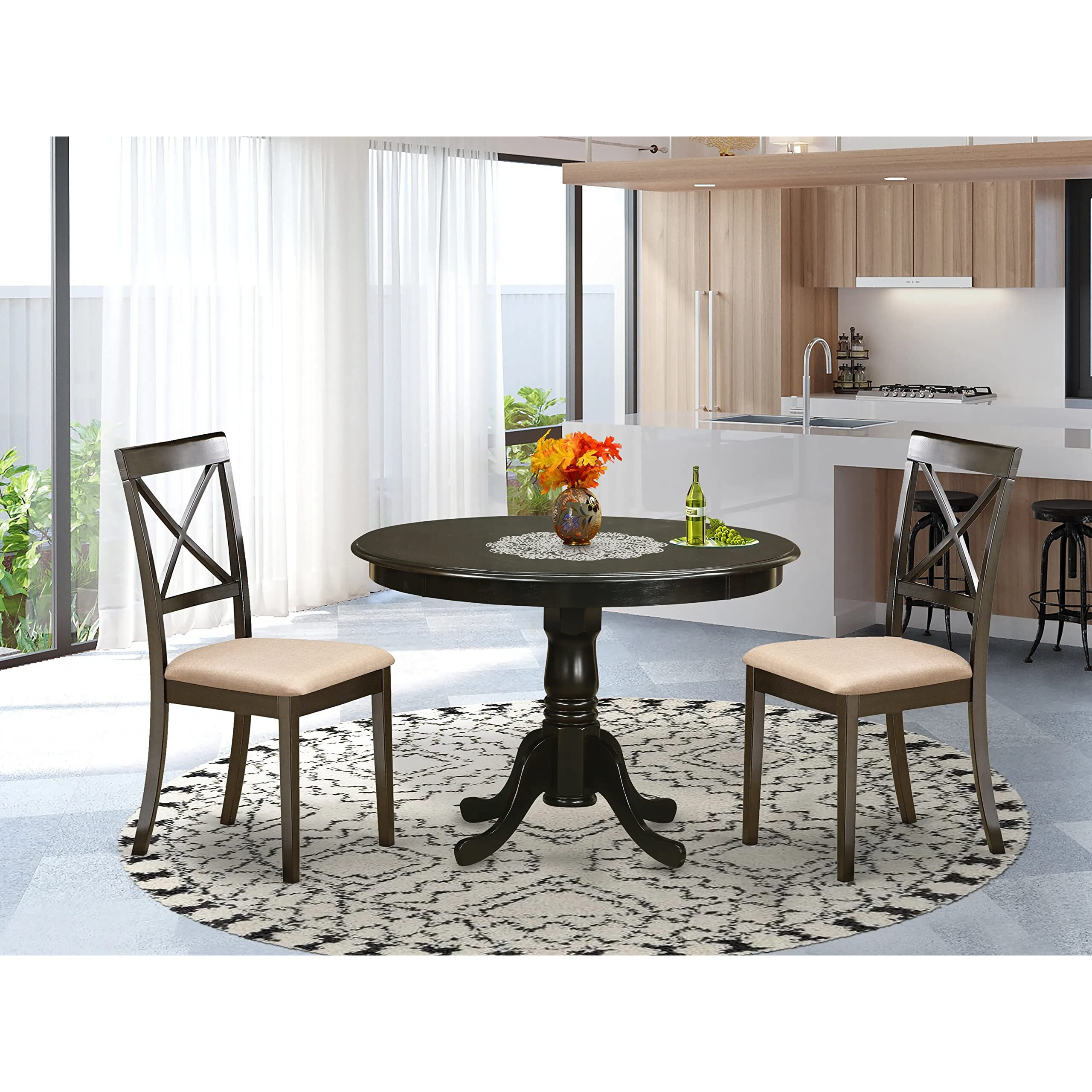 Hlbo3-Cap-C 3 Pc Kitchen Table Set-Table And 2 Kitchen Chairs