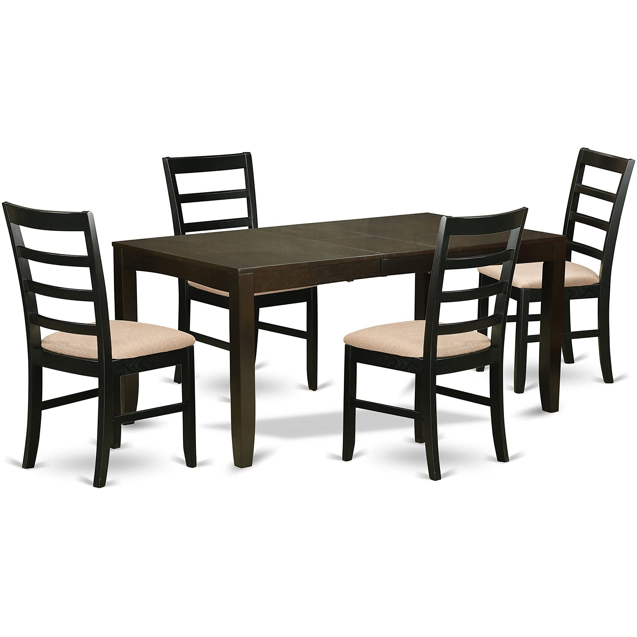 East West Furniture Lypf5-Cap-C Lynfield 5 Piece Kitchen Set For 4 Includes A Rectangle Dining Room Table With Butterfly Leaf And 4 Linen Fabric Upholstered Chairs  36X66 Inch