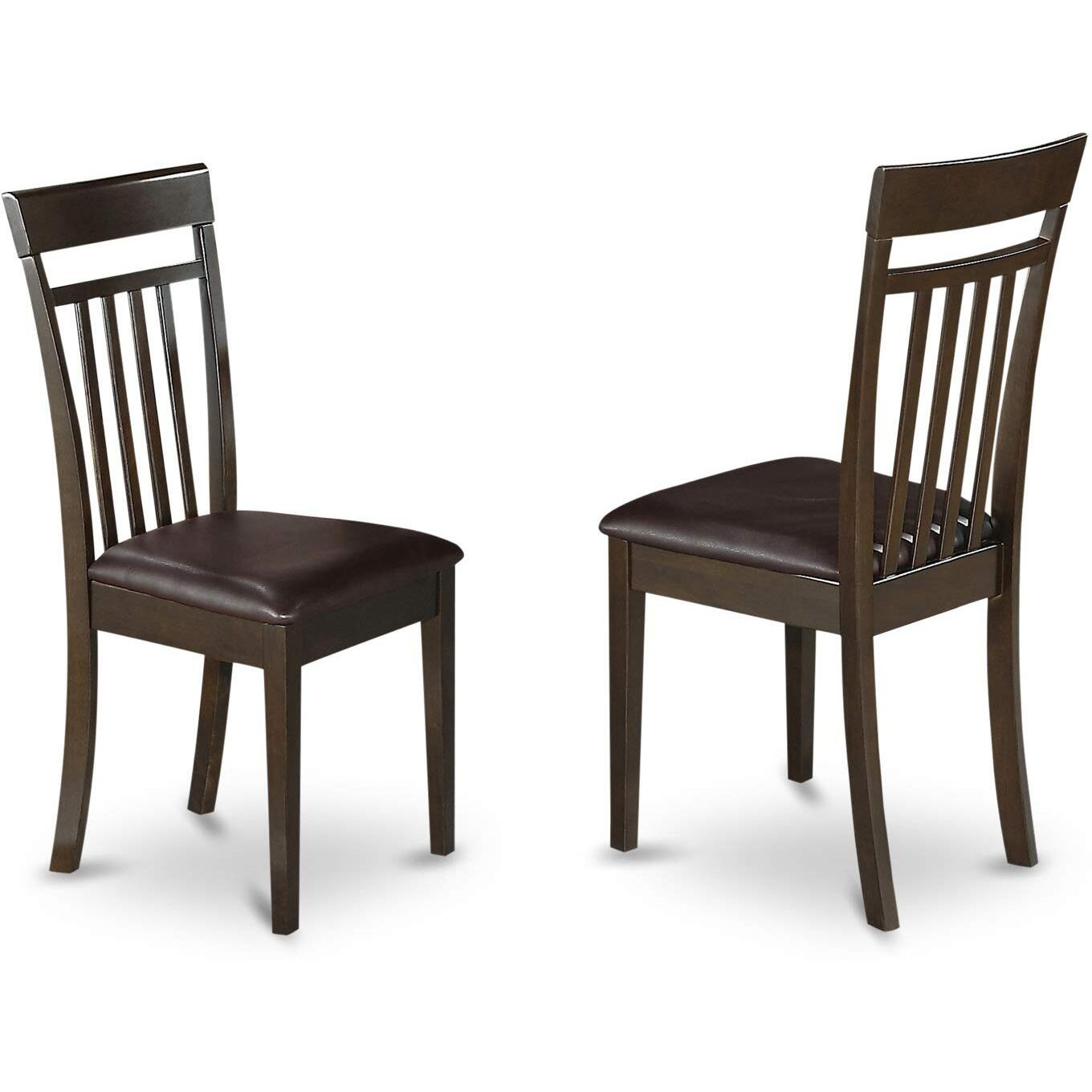 East West Furniture Pfca5-Cap-Lc 5 Piece Dining Room Furniture Set Includes A Square Wooden Table With Butterfly Leaf And 4 Faux Leather Kitchen Dining Chairs  54X54 Inch  Cappuccino