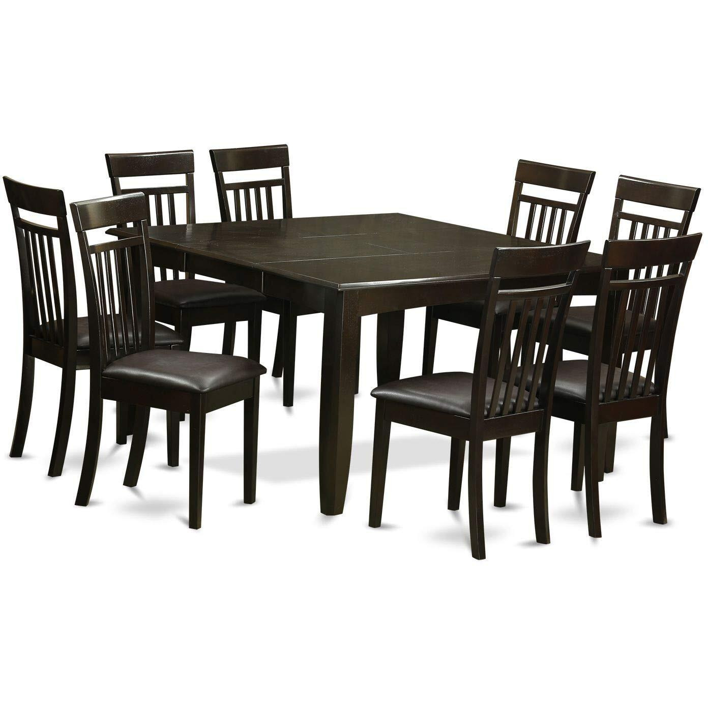 East West Furniture 9 Pc Dining Room Set-Table And 8 Kitchen Chairs.
