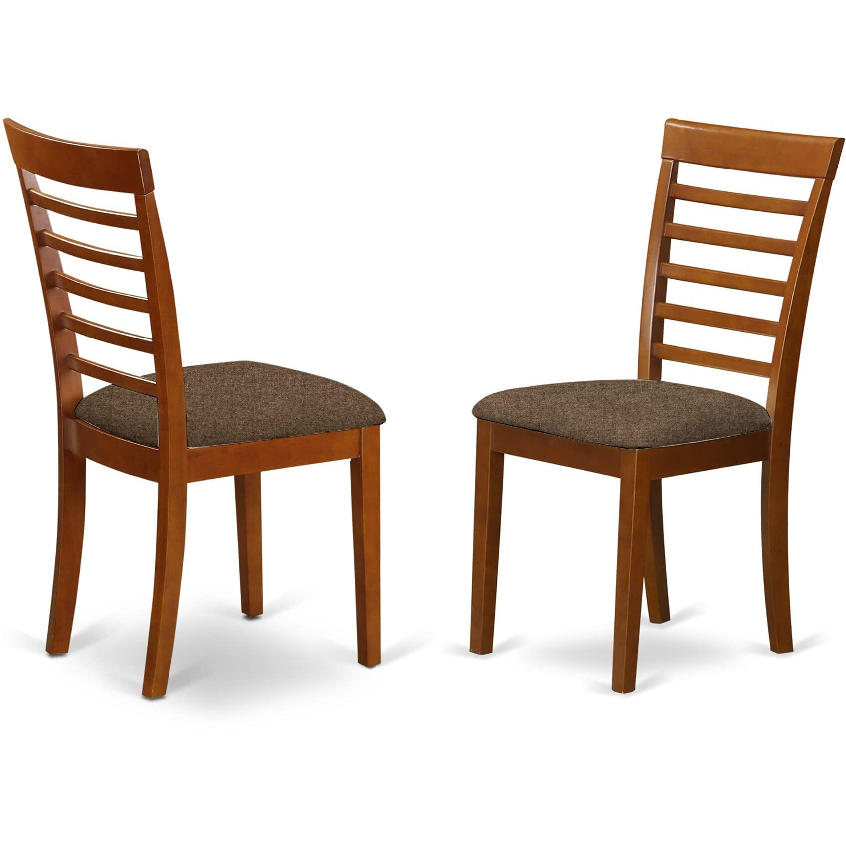 East West Furniture Pfml5-Sbr-C 5 Piece Dining Set Includes A Square Dining Room Table With Butterfly Leaf And 4 Linen Fabric Upholstered Kitchen Chairs  54X54 Inch  Saddle Brown
